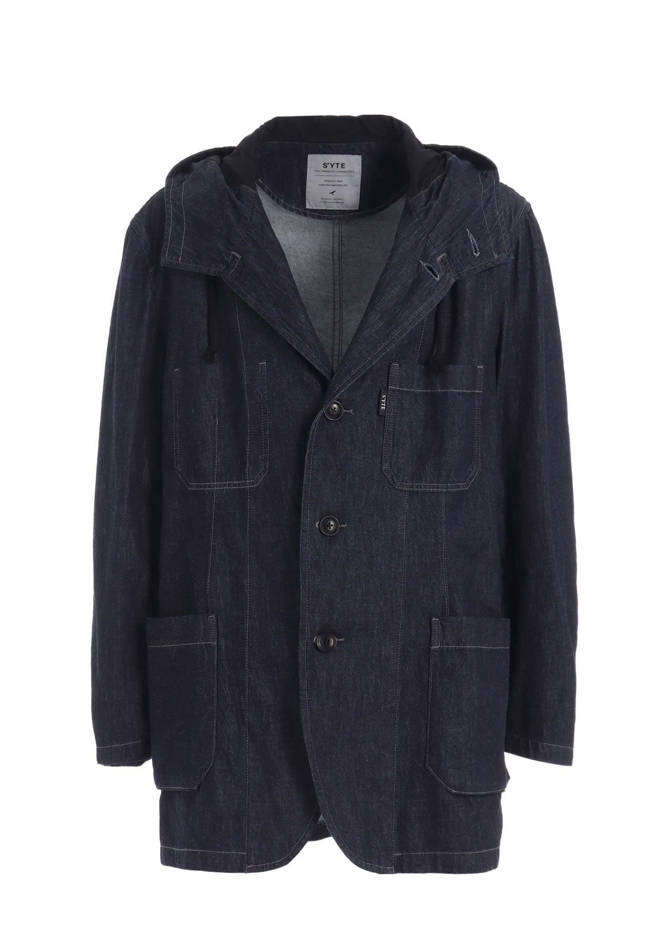 7oz TWO-TONE DENIM HOODED JACKET