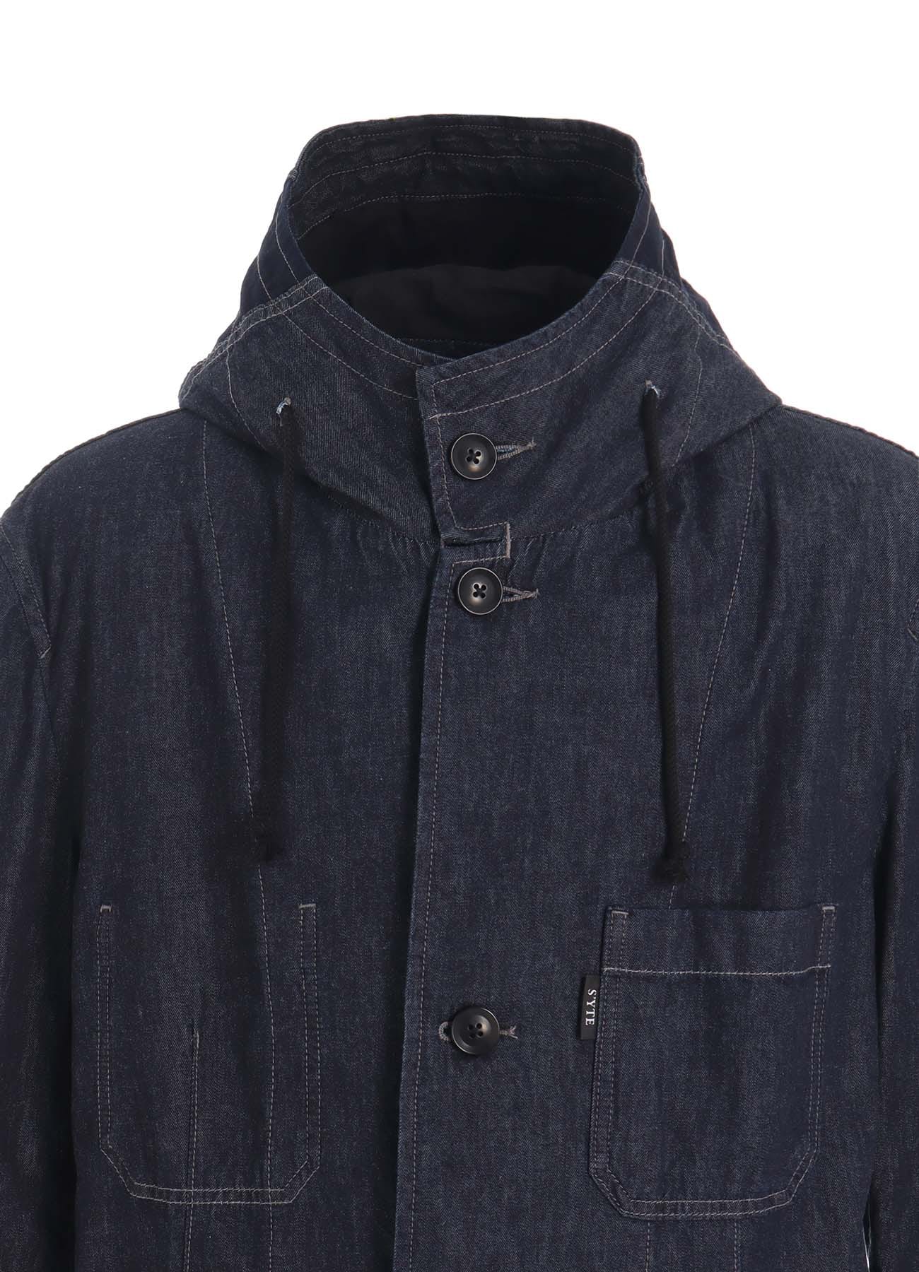 7oz TWO-TONE DENIM HOODED JACKET