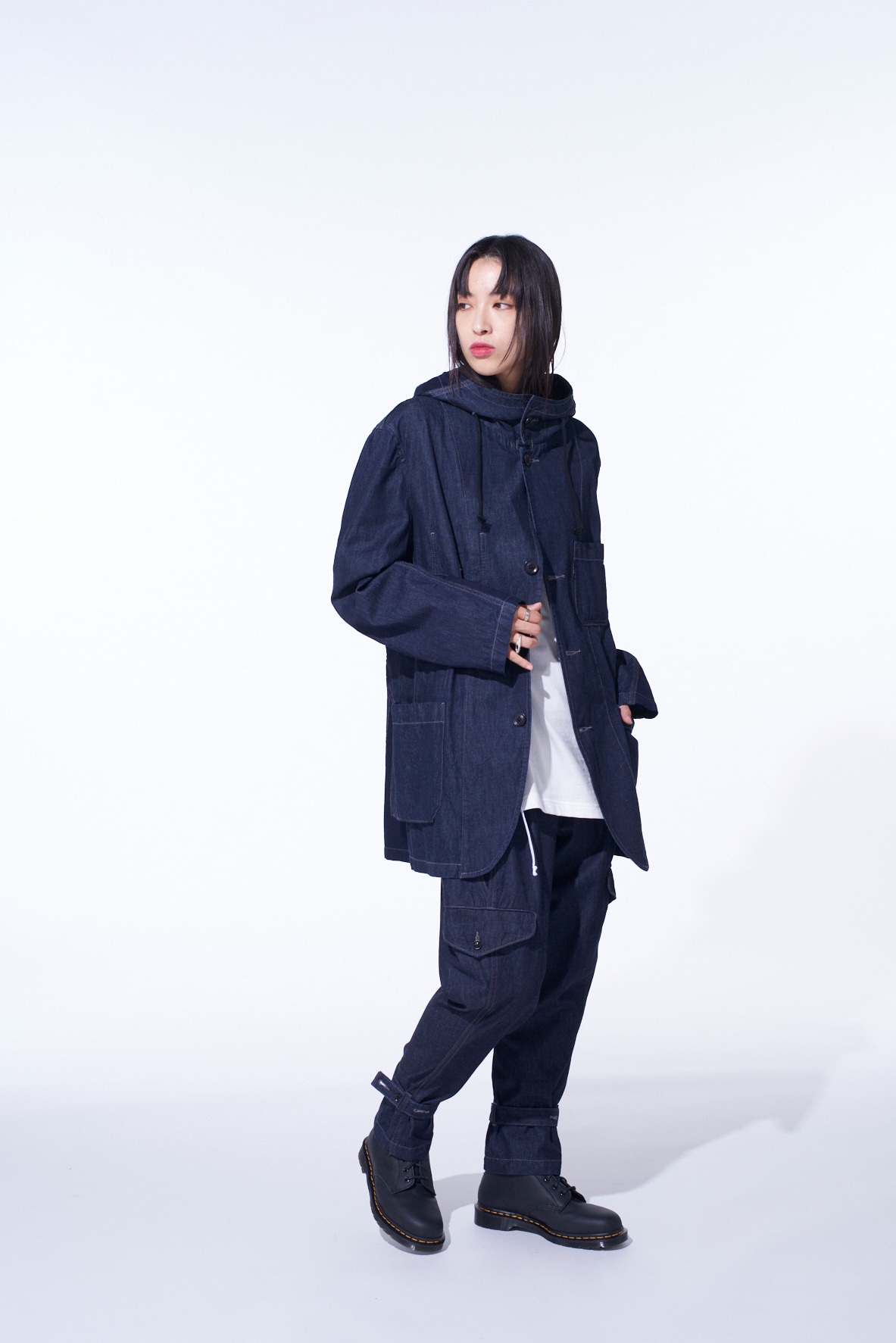 7oz TWO-TONE DENIM HOODED JACKET