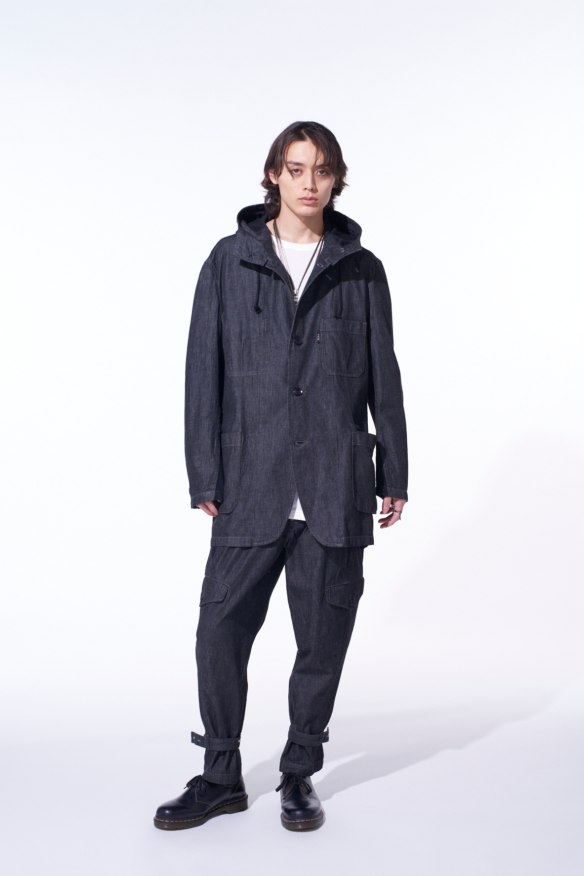 7oz TWO-TONE DENIM HOODED JACKET