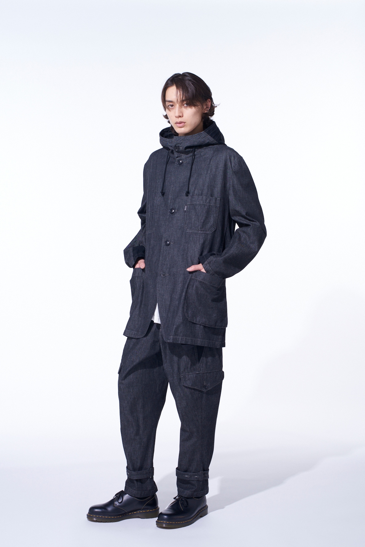 7oz TWO-TONE DENIM HOODED JACKET