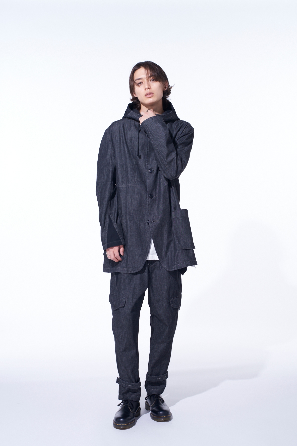 7oz TWO-TONE DENIM HOODED JACKET