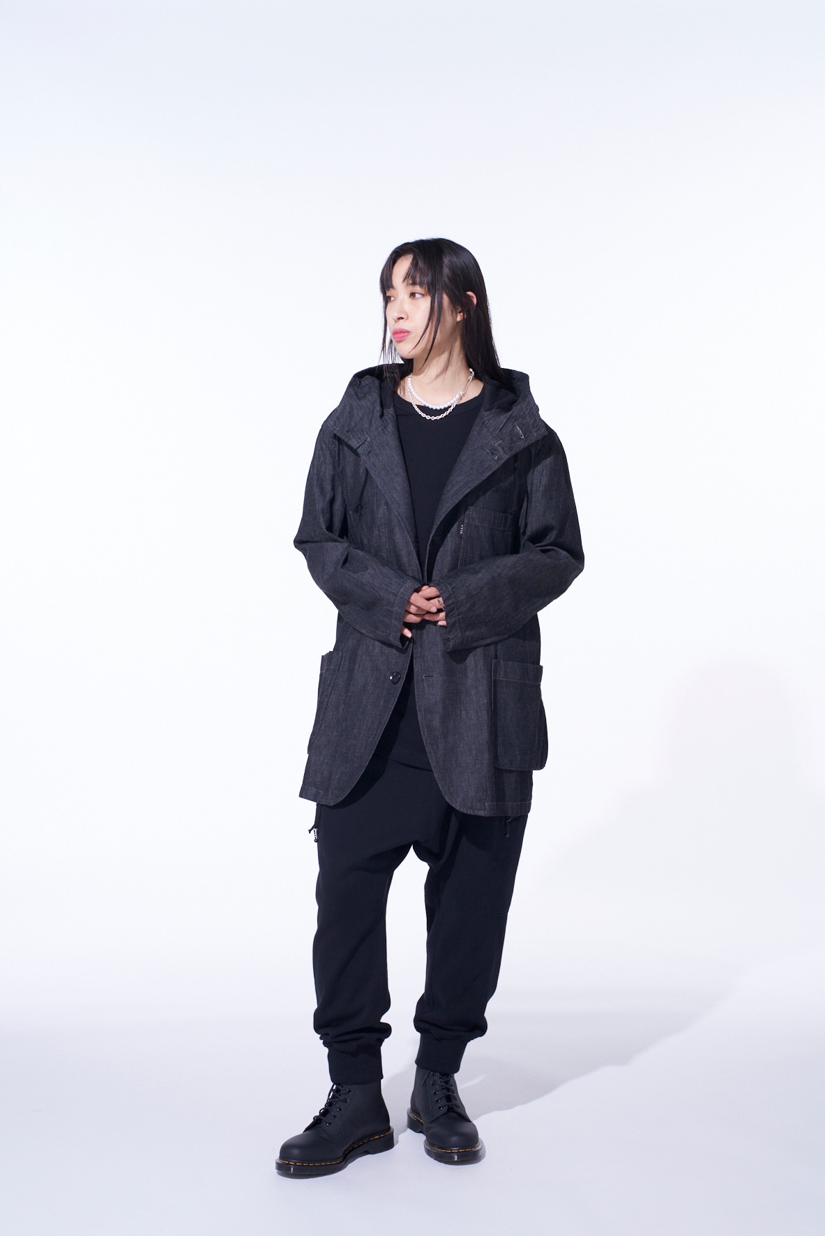 7oz TWO-TONE DENIM HOODED JACKET