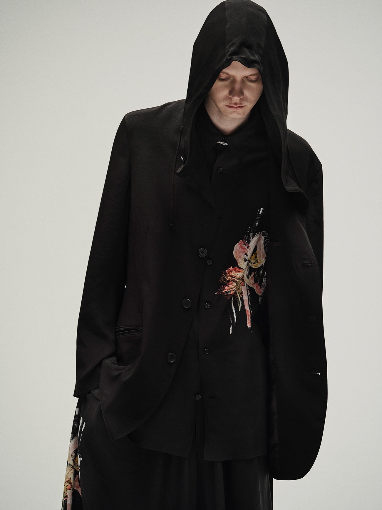 CREPE de CHINE HOODED JACKET