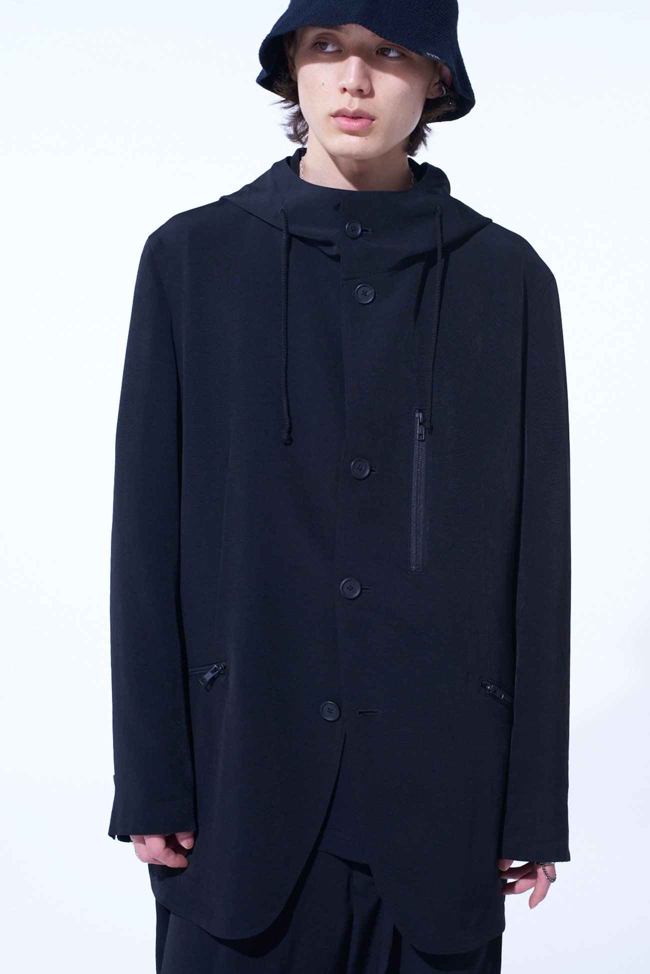 CREPE de CHINE HOODED JACKET