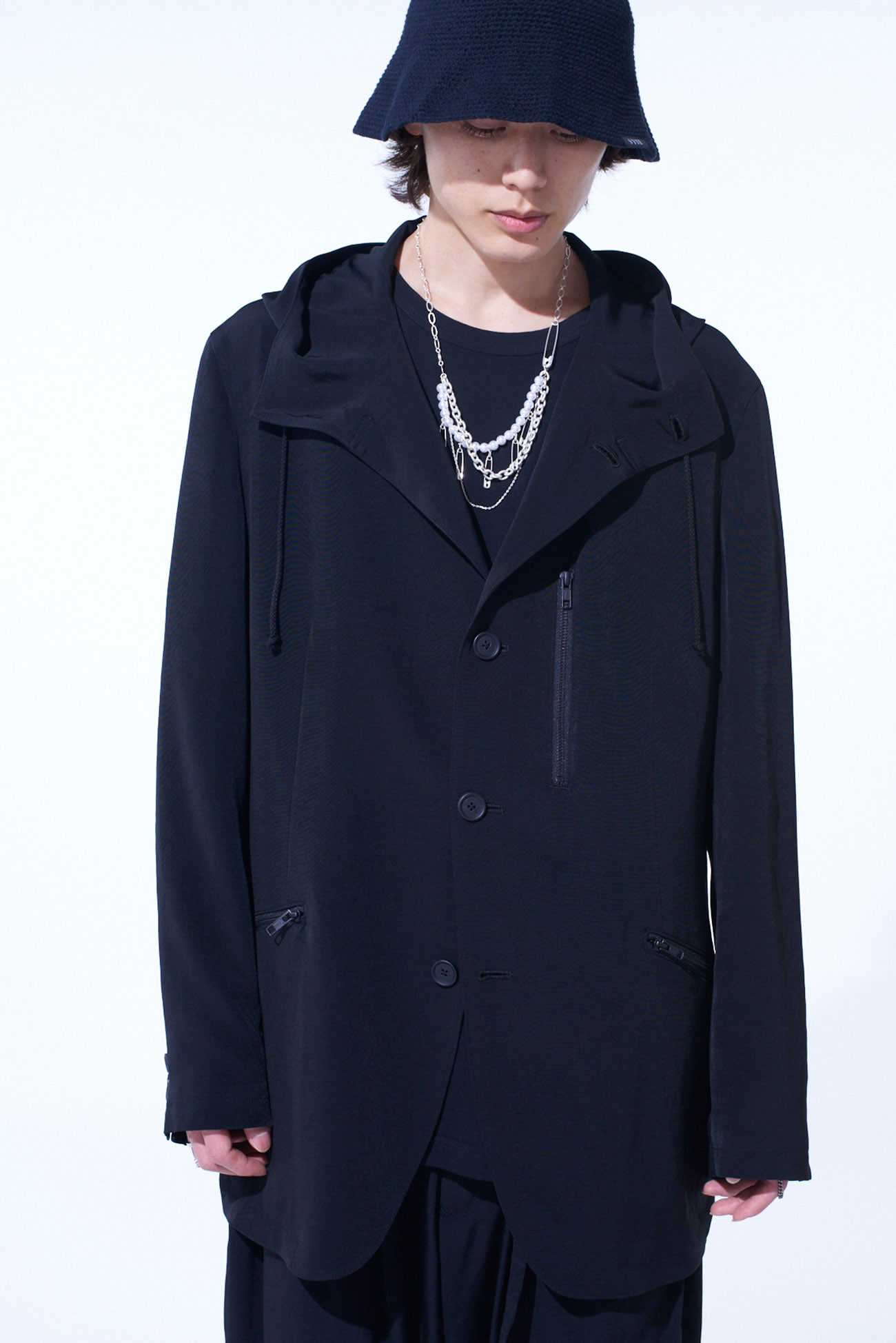 CREPE de CHINE HOODED JACKET