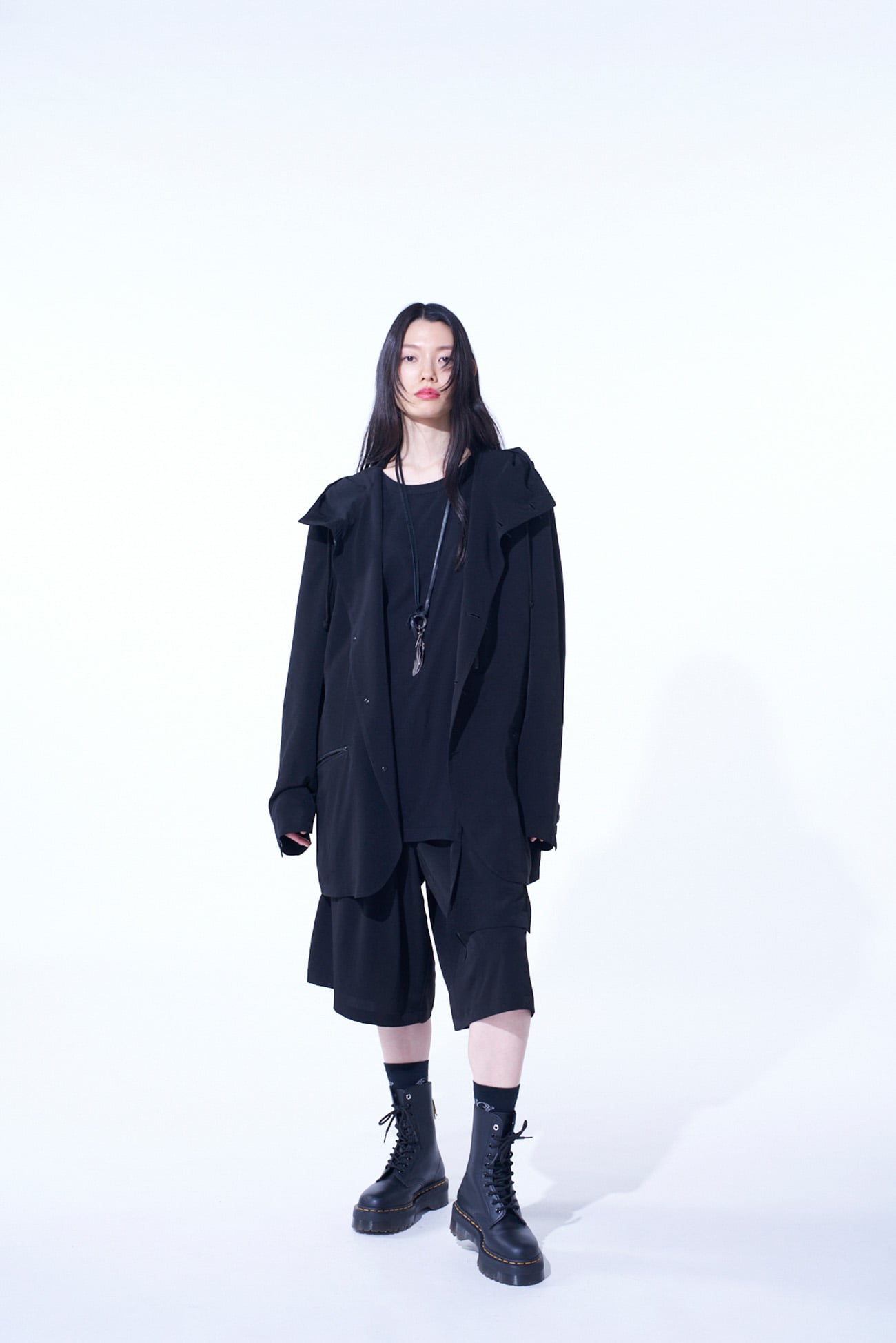 CREPE de CHINE HOODED JACKET