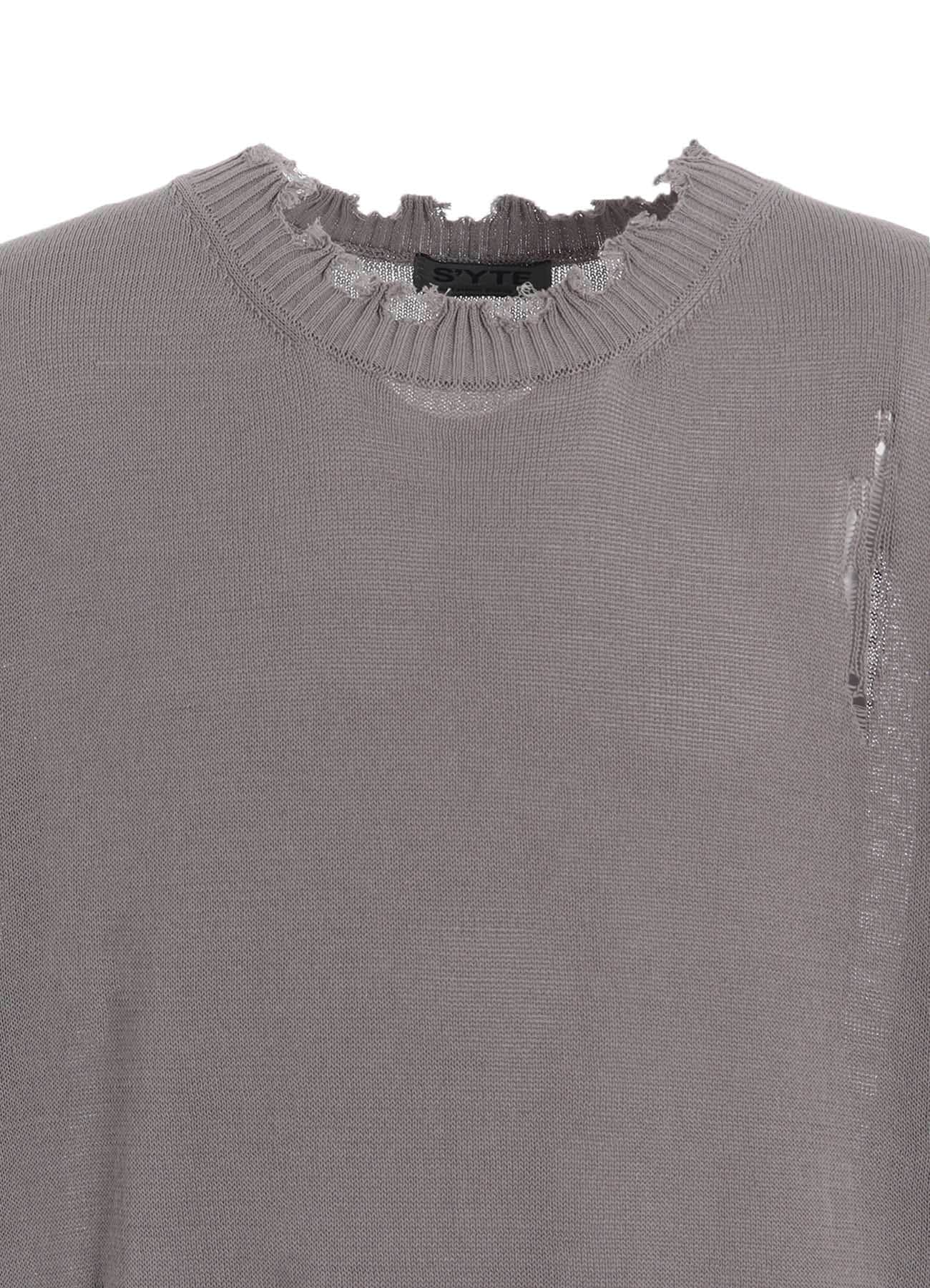COMPACT TWIST 10G DAMAGED KNITTED PULLOVER