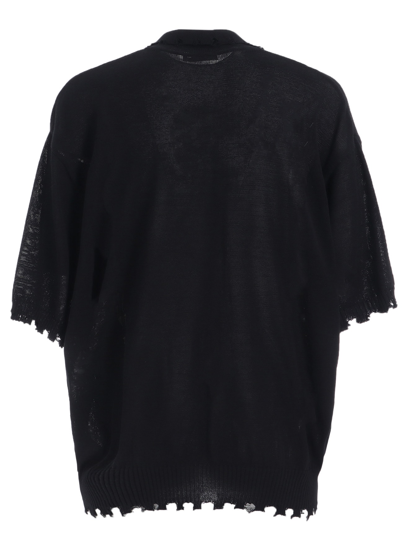 COMPACT TWIST 10G DAMAGED KNITTED POLO SHIRT