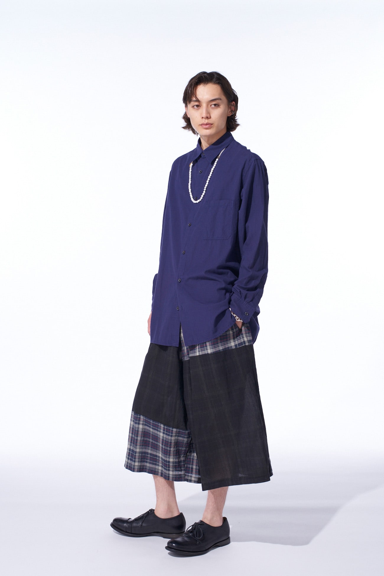 MADRAS CHECK PIGMENT PRINT CULOTTE PANTS