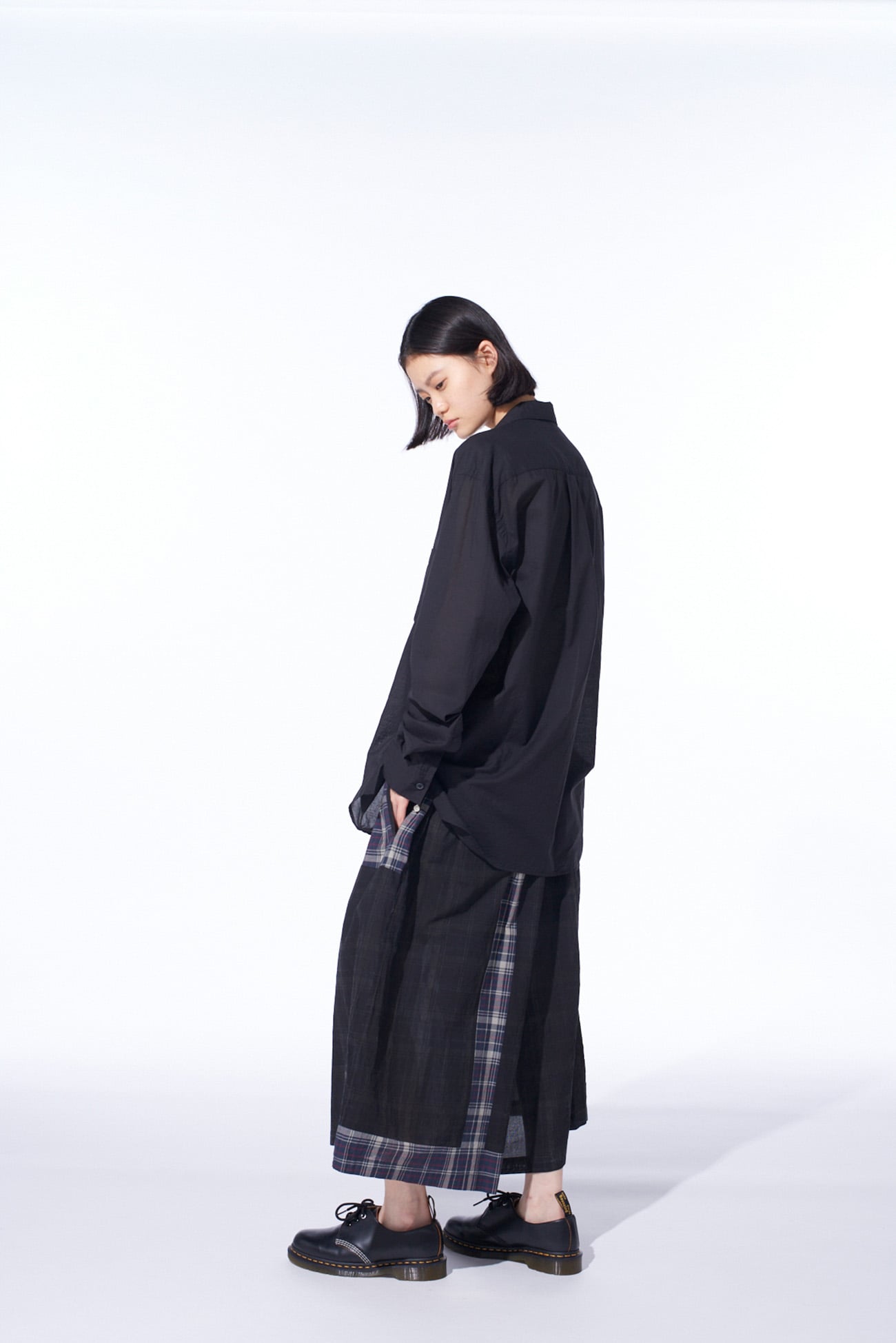 MADRAS CHECK PIGMENT PRINT CULOTTE PANTS