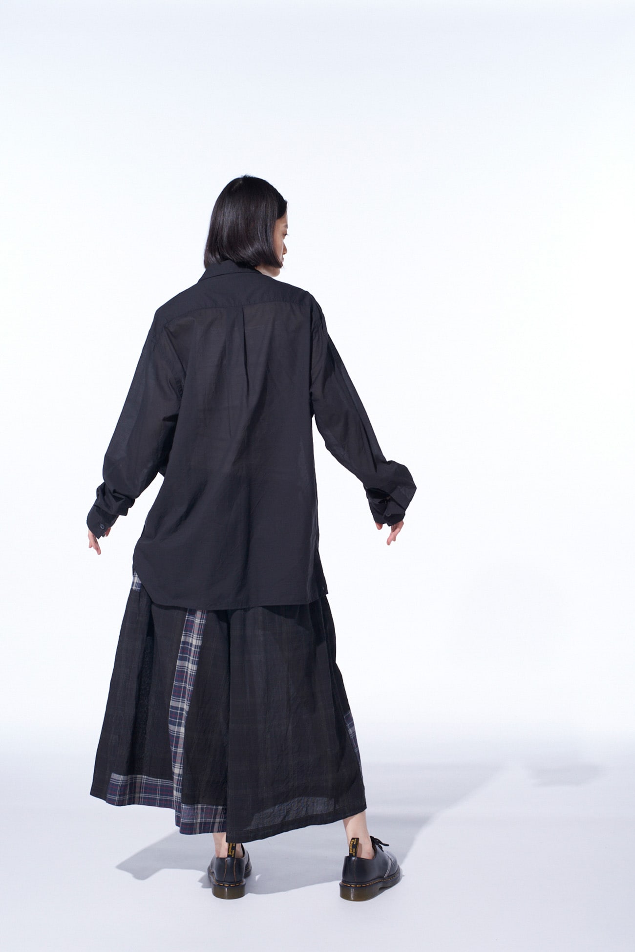 MADRAS CHECK PIGMENT PRINT CULOTTE PANTS