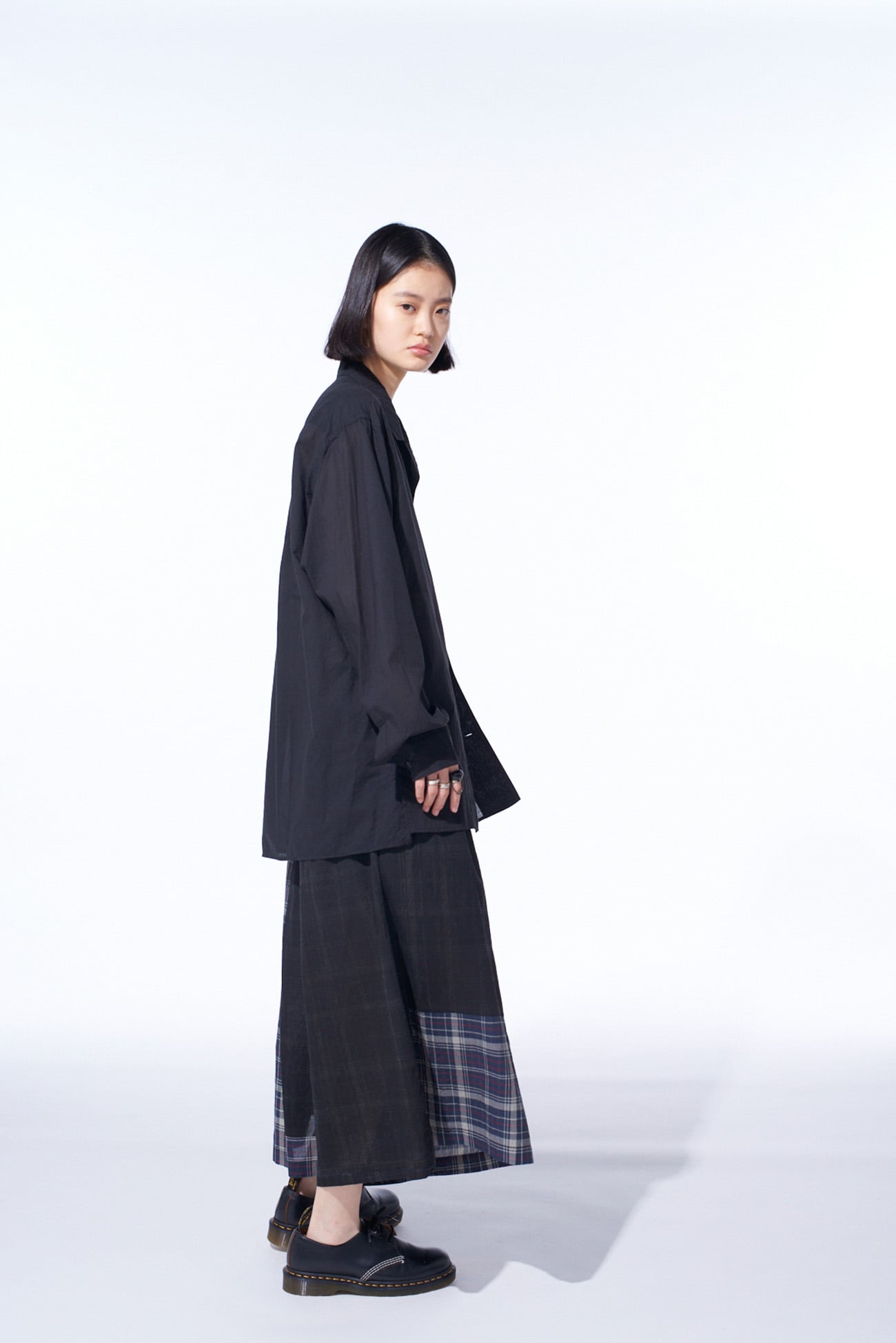 MADRAS CHECK PIGMENT PRINT CULOTTE PANTS