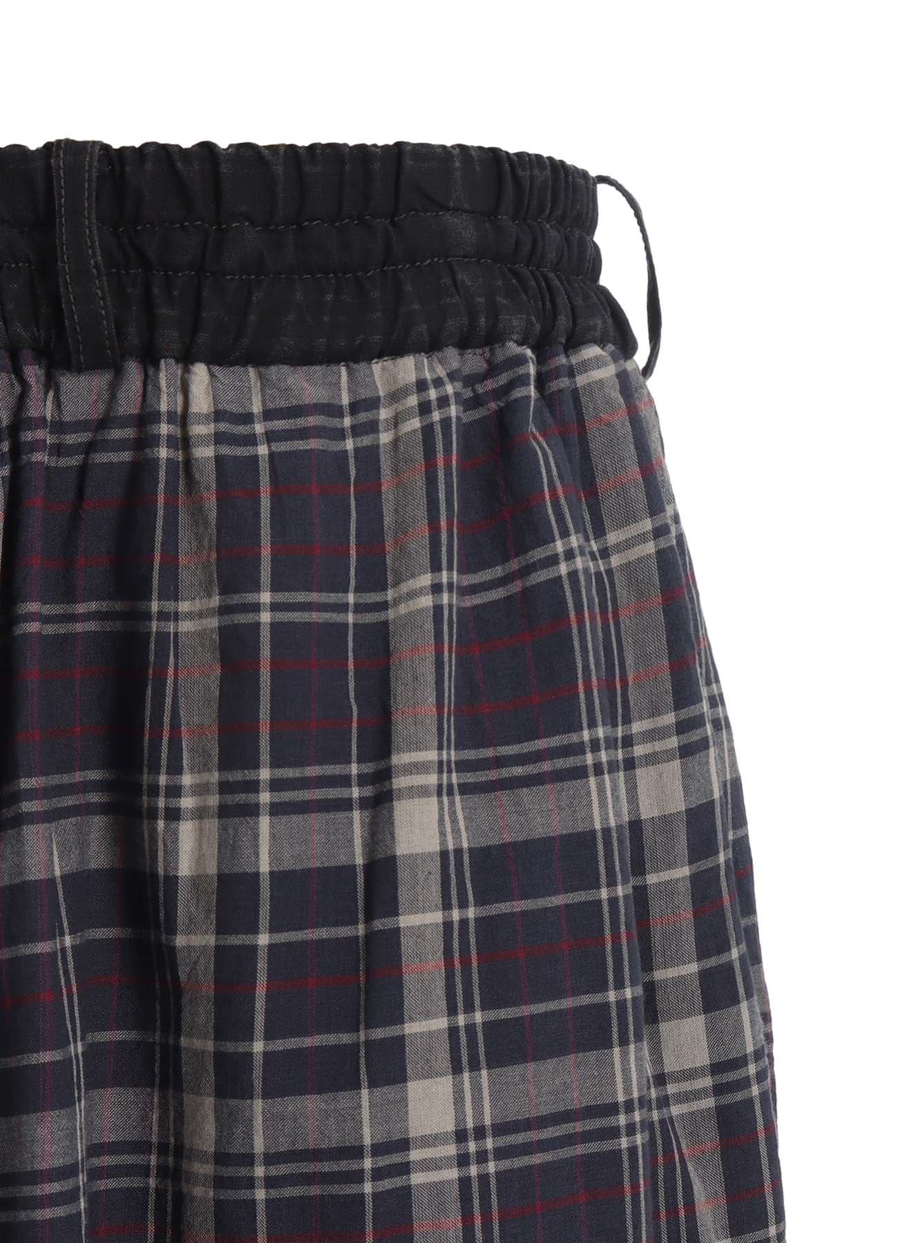 MADRAS CHECK PIGMENT PRINT CULOTTE PANTS