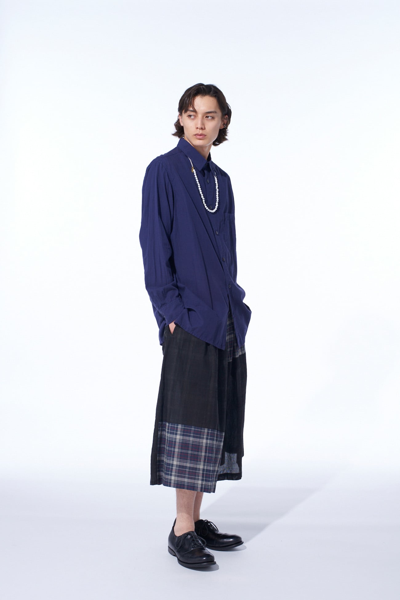 MADRAS CHECK PIGMENT PRINT CULOTTE PANTS