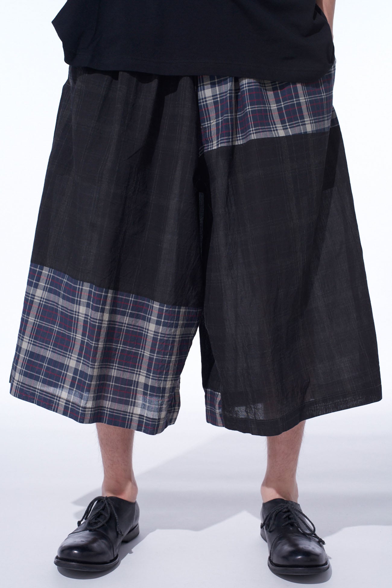 MADRAS CHECK PIGMENT PRINT CULOTTE PANTS