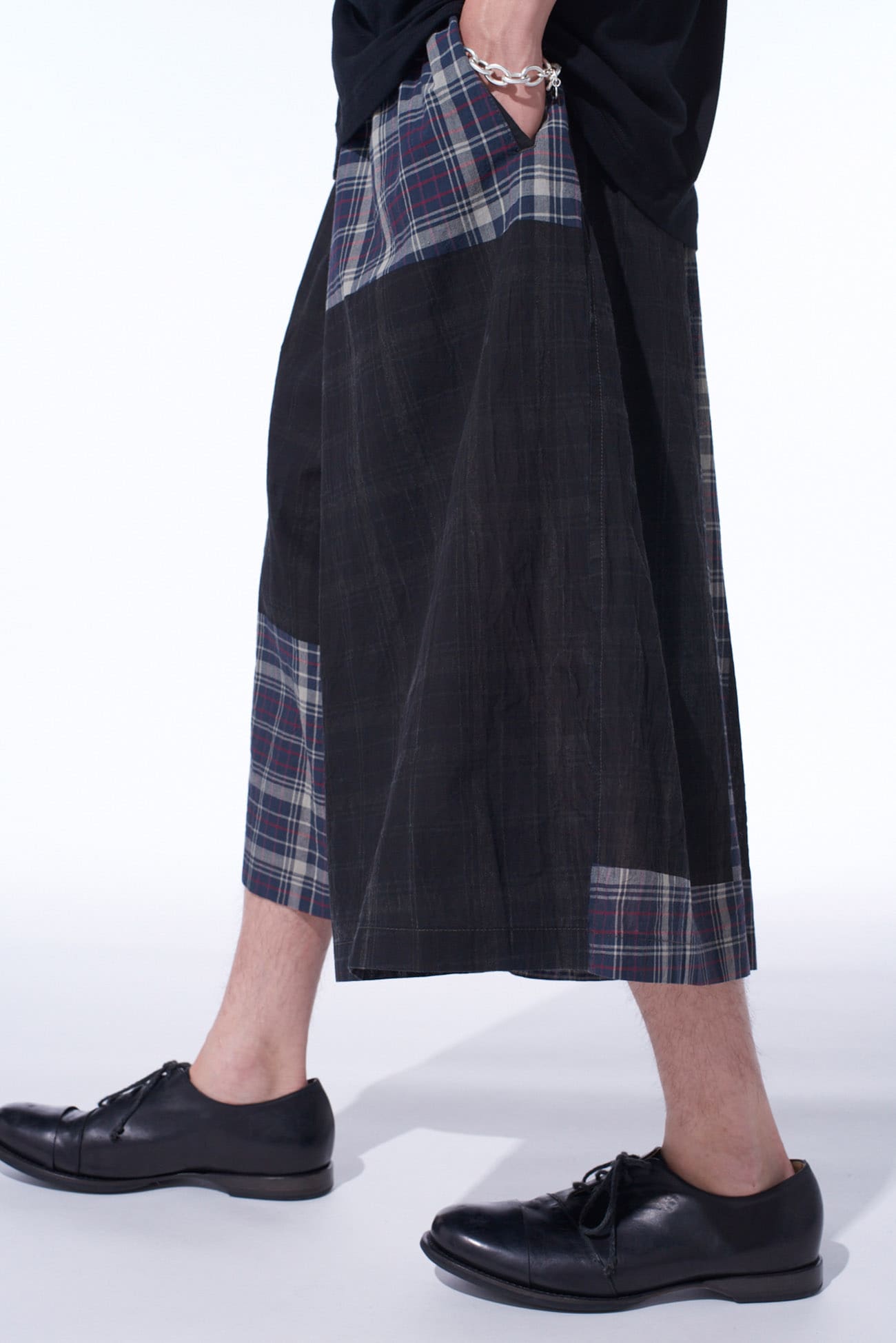 MADRAS CHECK PIGMENT PRINT CULOTTE PANTS