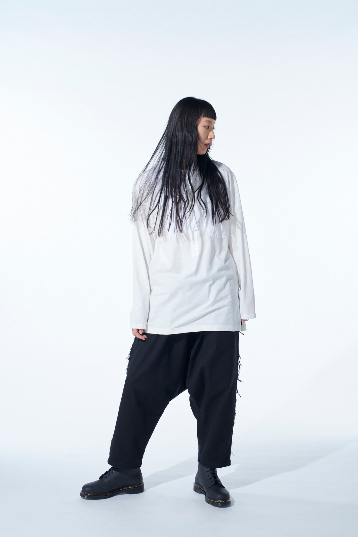 COTTON DRILL CUT-OUT SAROUEL PANTS