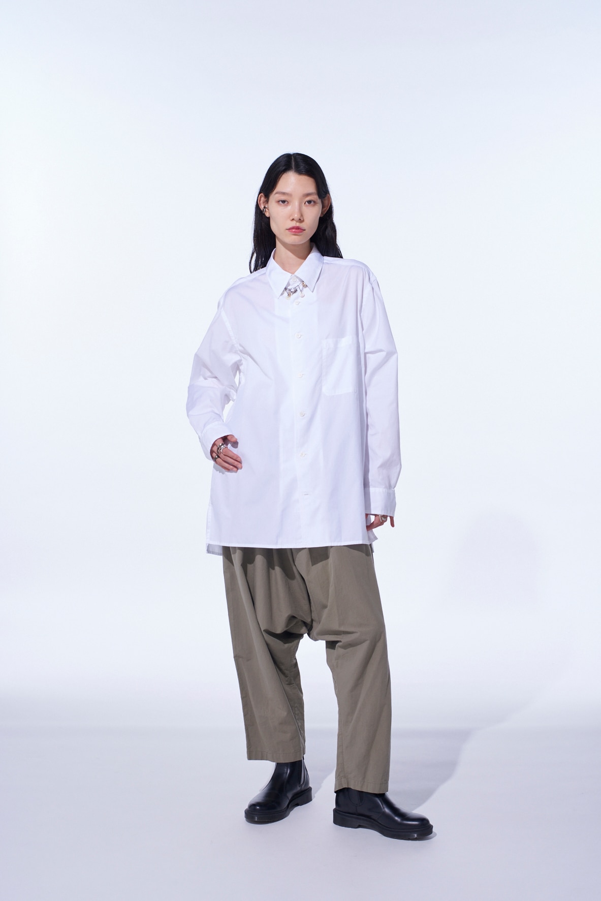 Y's サルエルパンツ　2024SS BRUSHED WASHER FINISH BROAD SAROUEL PANTS(M Khaki): S'YTE