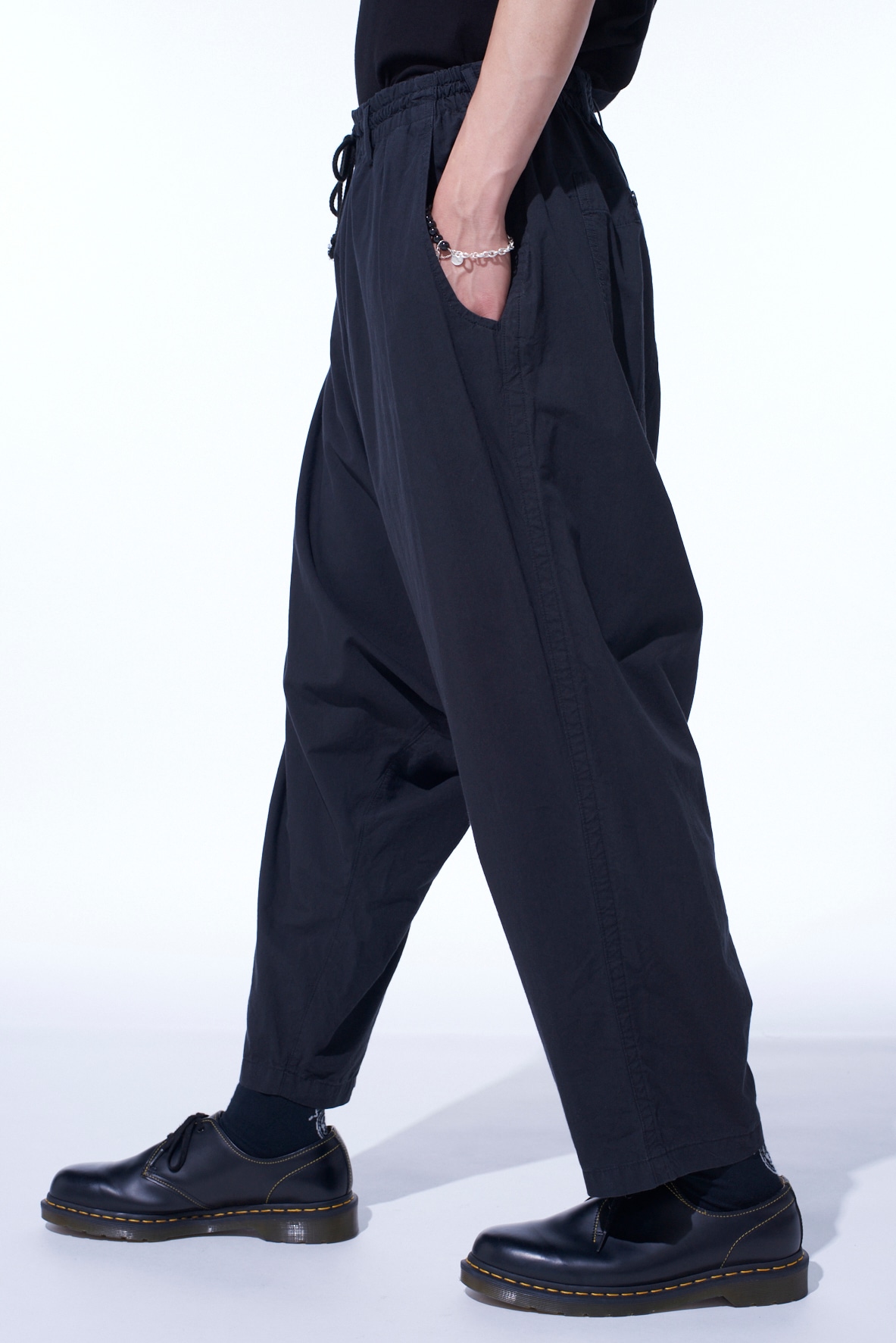BRUSHED WASHER FINISH BROAD SAROUEL PANTS