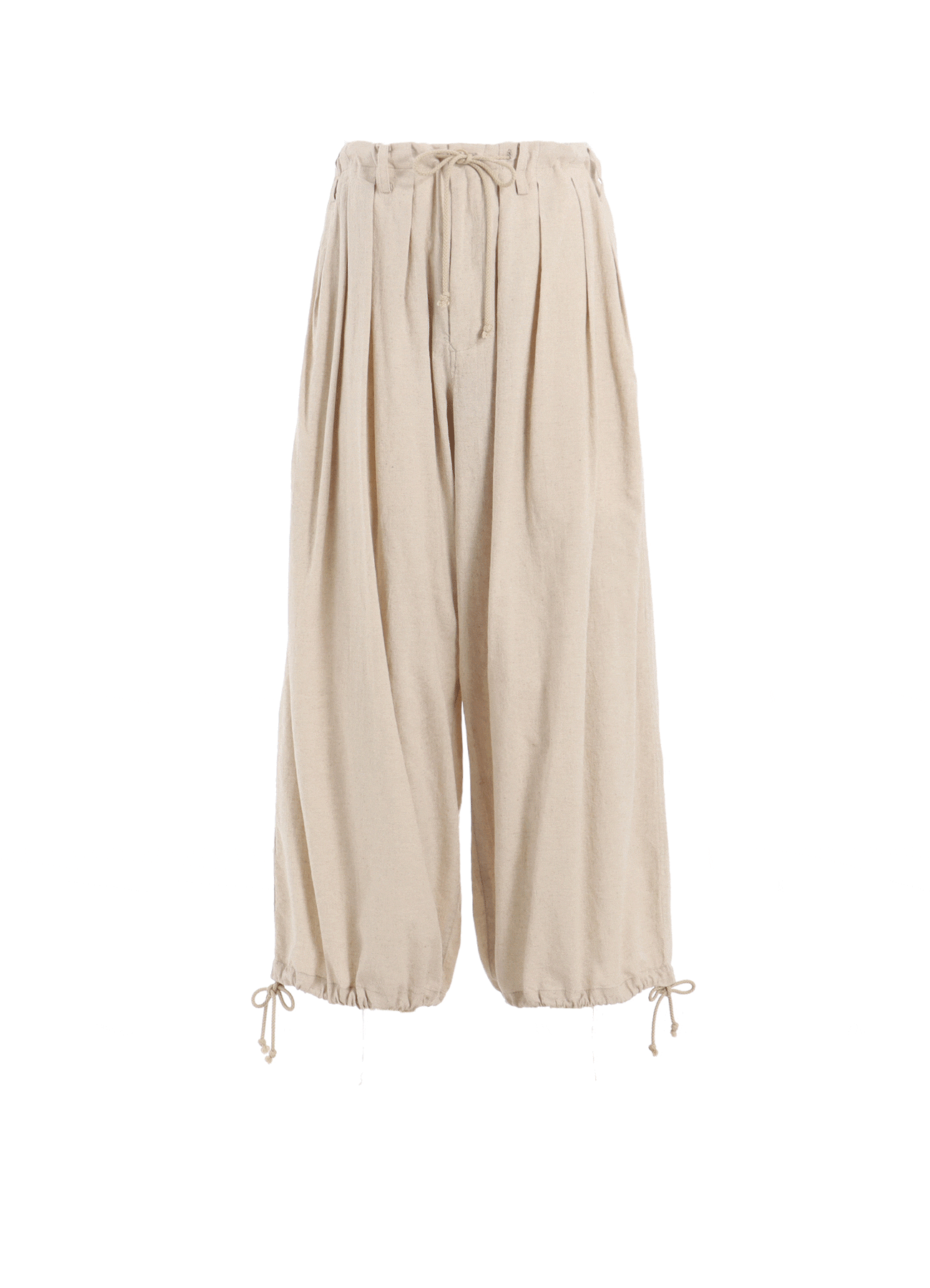 COTTON/LINEN POPLIN BALLOON PANTS