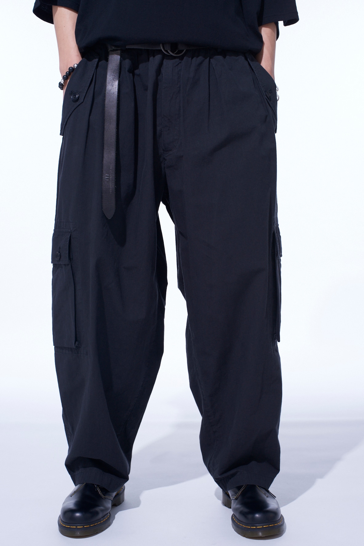 BRUSHED WASHER FINISH BROAD CARGO PANTS