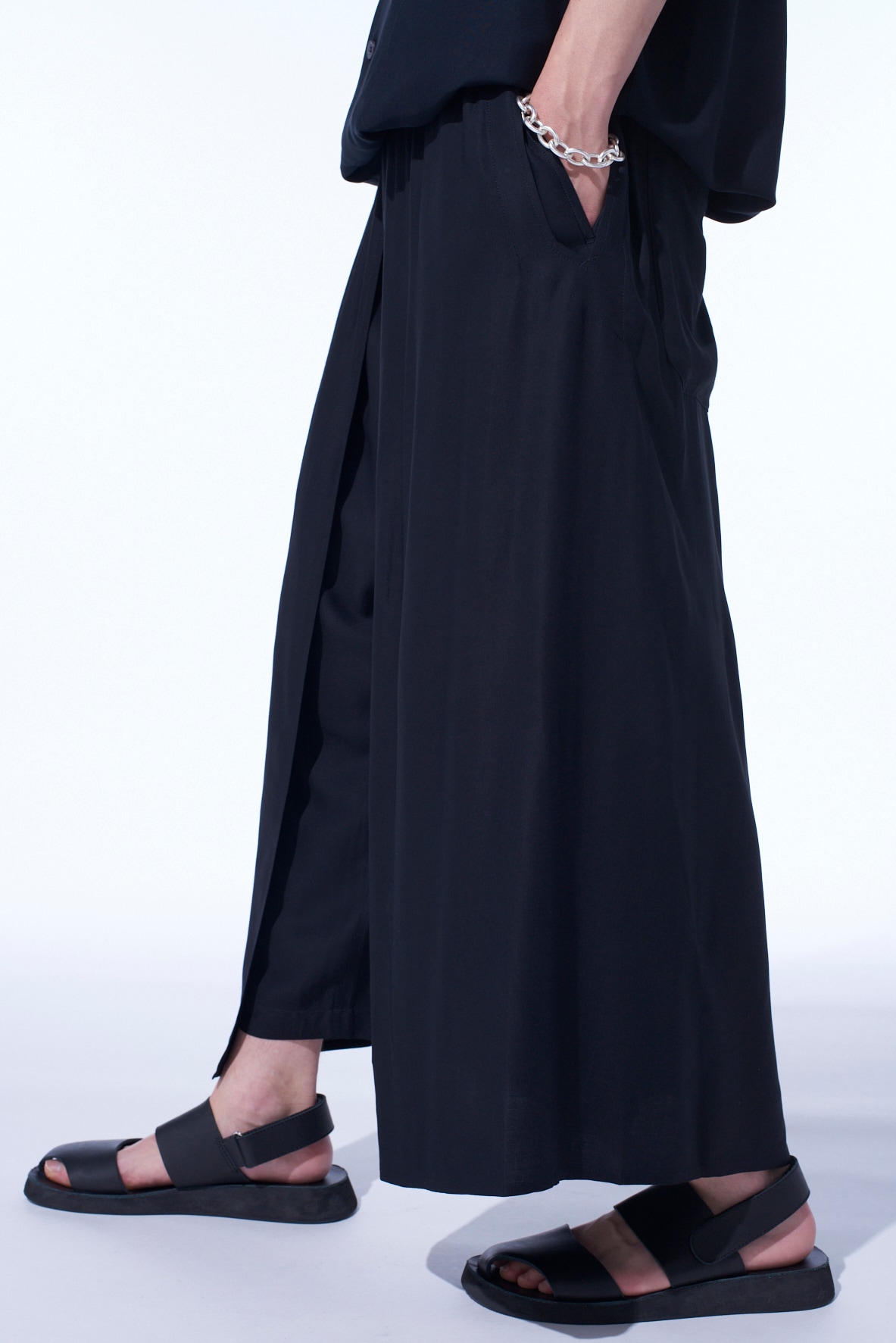 RAYON TWILL LAYERED PANTS