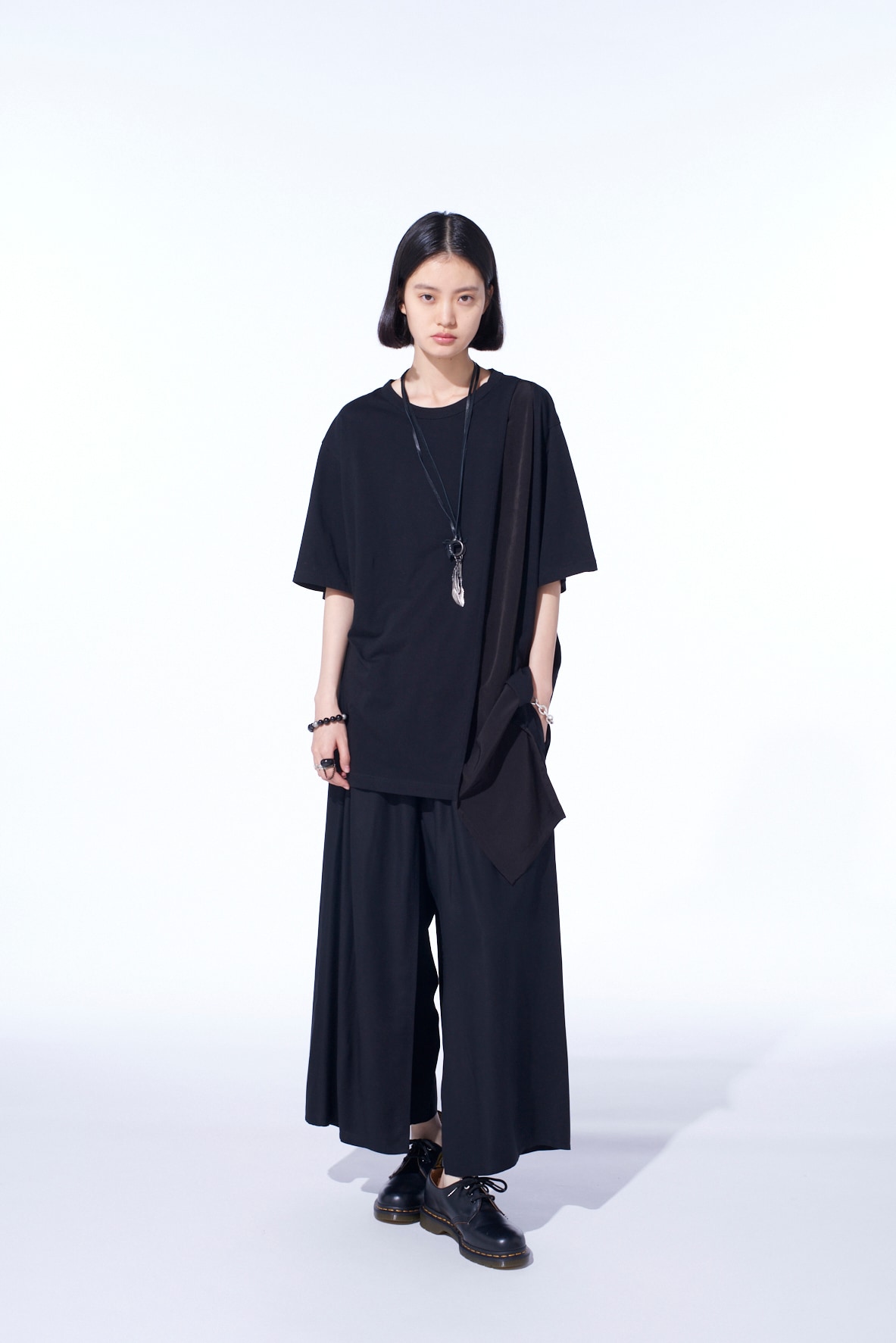 RAYON TWILL LAYERED PANTS