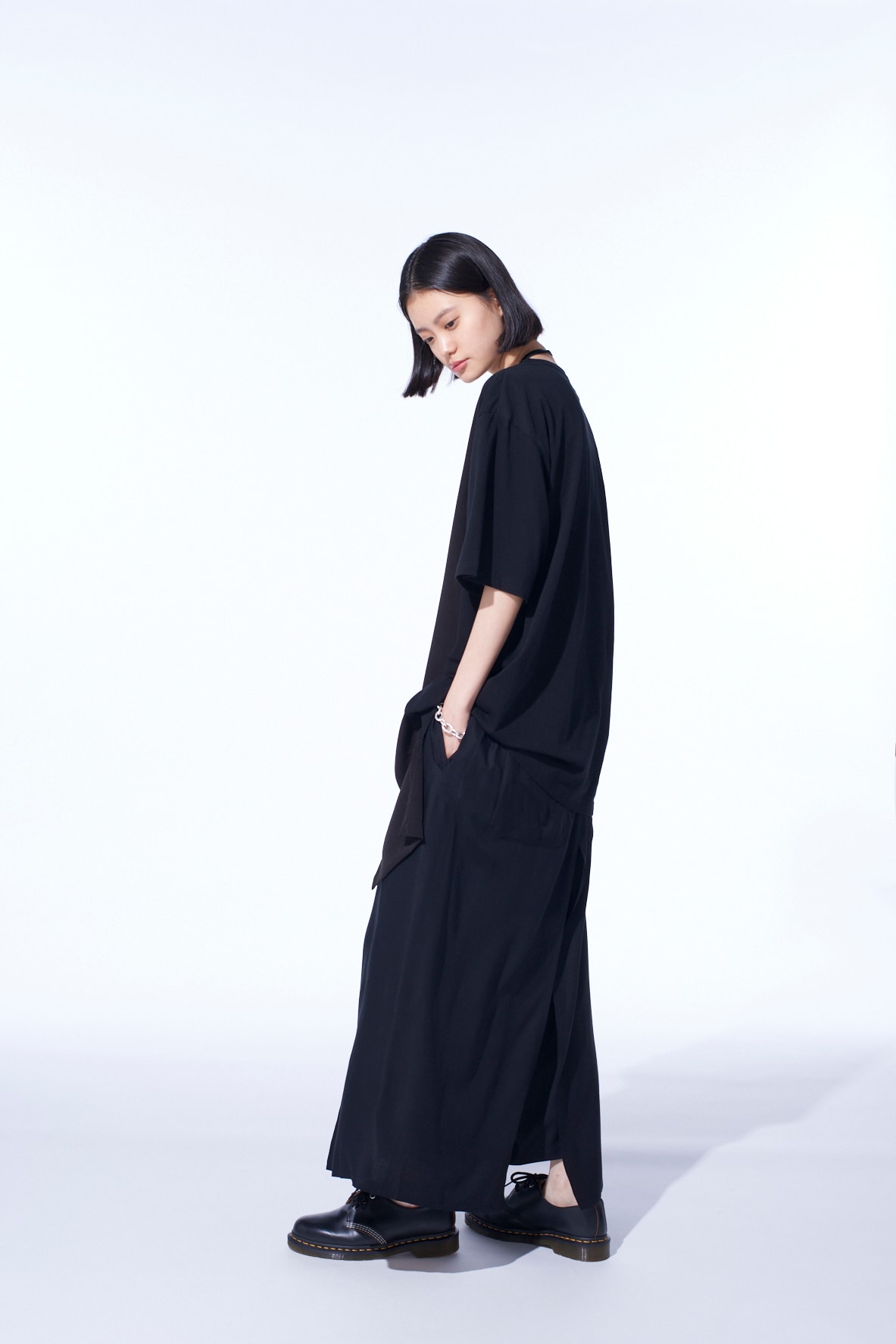 RAYON TWILL LAYERED PANTS