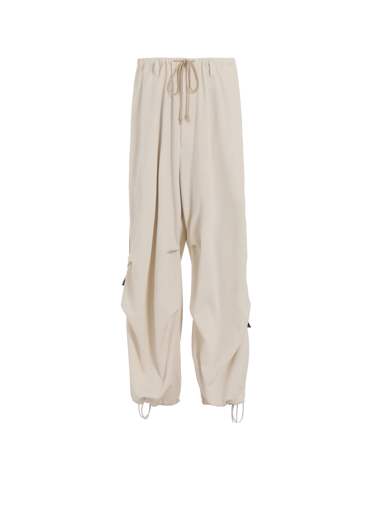 PE/SMOOTH JERSEY KNEE TUCK MILITARY PANTS WITH TYROLEAN TAPES