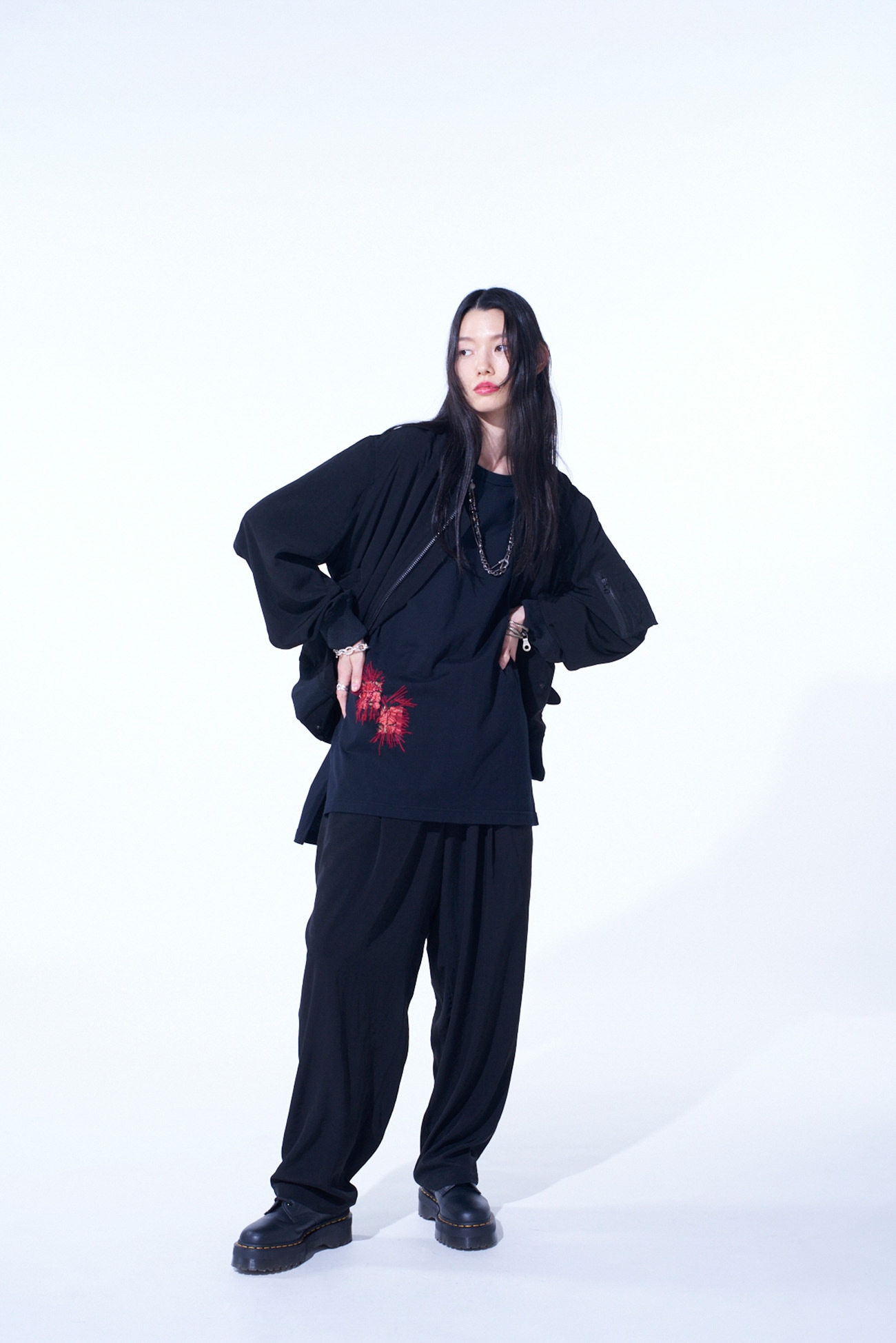 CREPE de CHINE SIDE TUCK TROUSERS