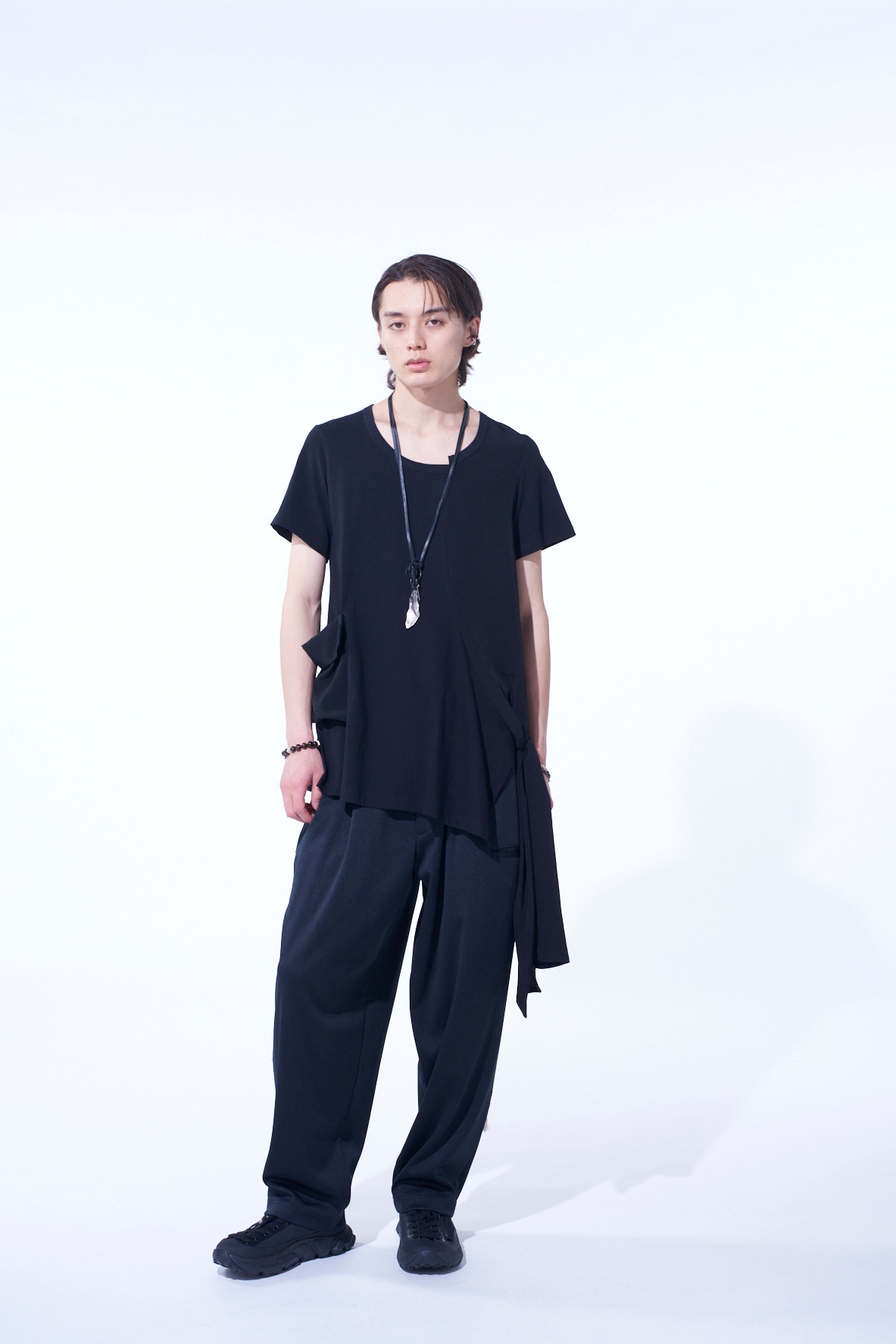 PE/SMOOTH JERSEY SIDE TUCK TROUSERS WITH TYROLEAN TAPES(S