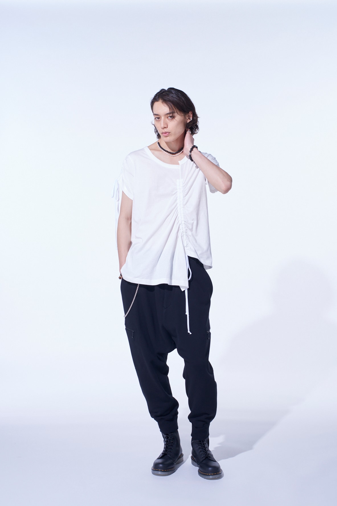 FRENCH TERRY RIBBED HEM SAROUEL PANTS