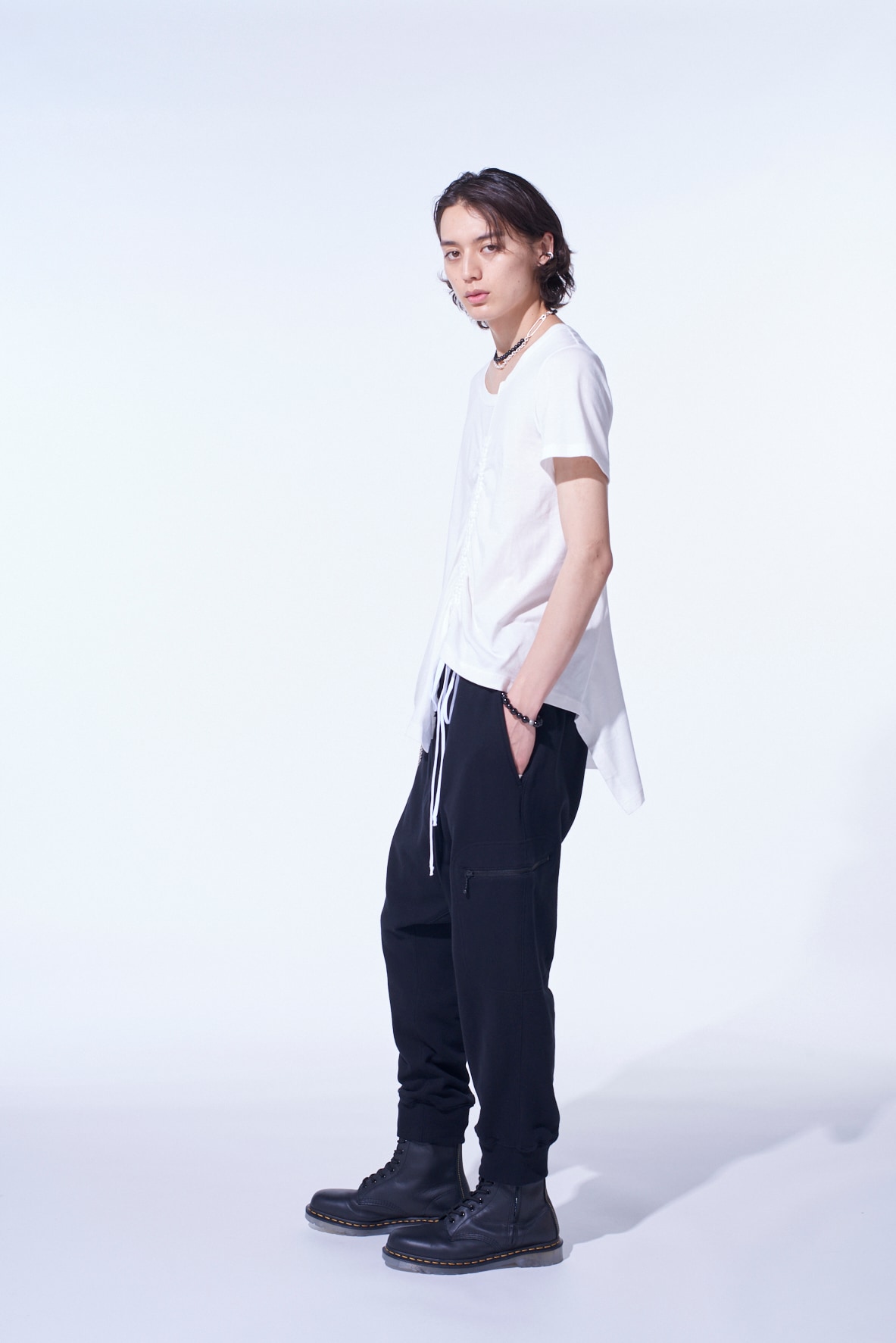 FRENCH TERRY RIBBED HEM SAROUEL PANTS