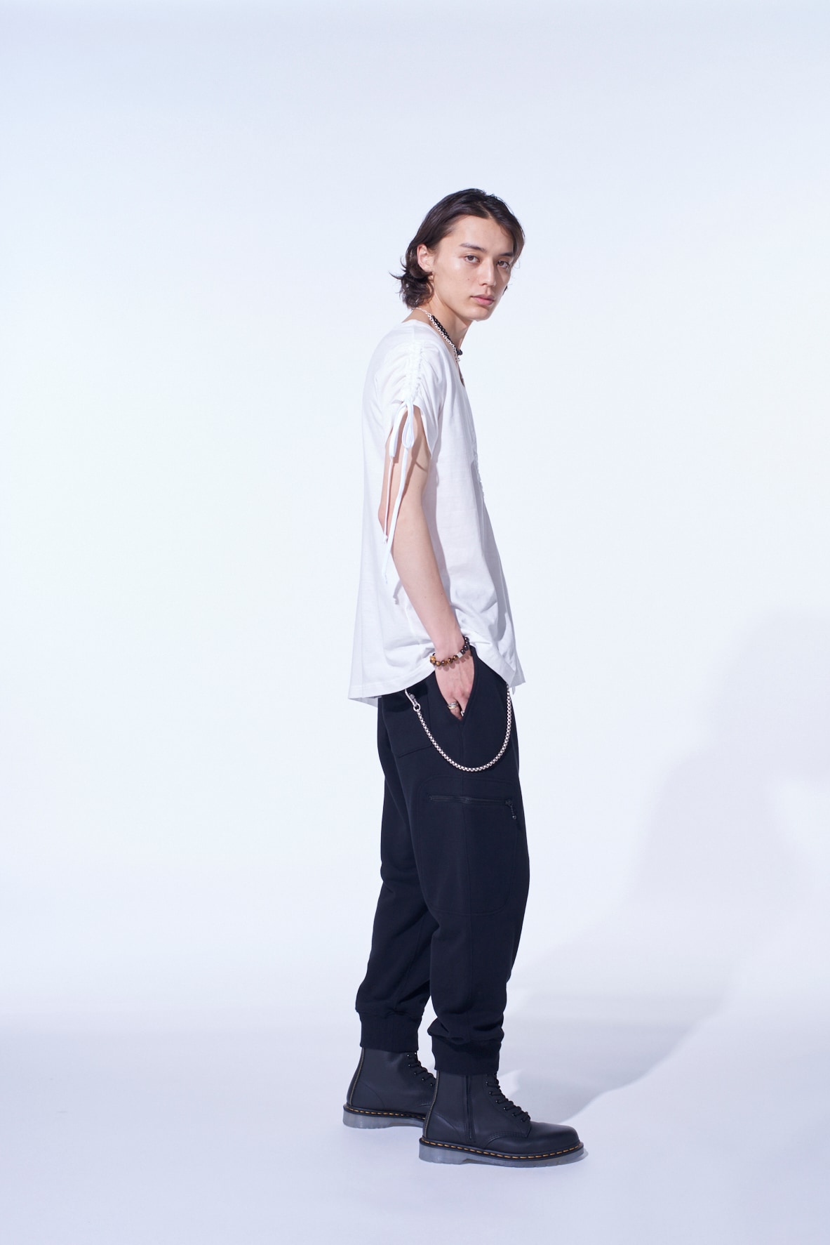 FRENCH TERRY RIBBED HEM SAROUEL PANTS