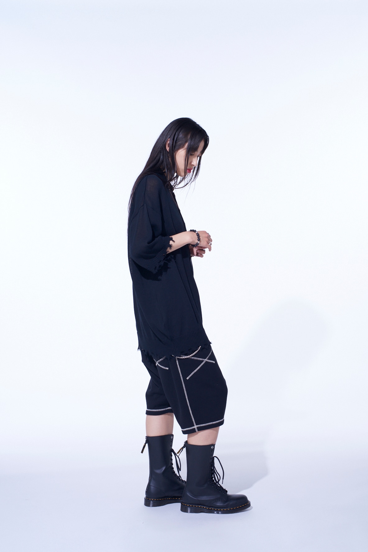 FRENCH TERRY RANDOM STITCH SAROUEL SHORTS