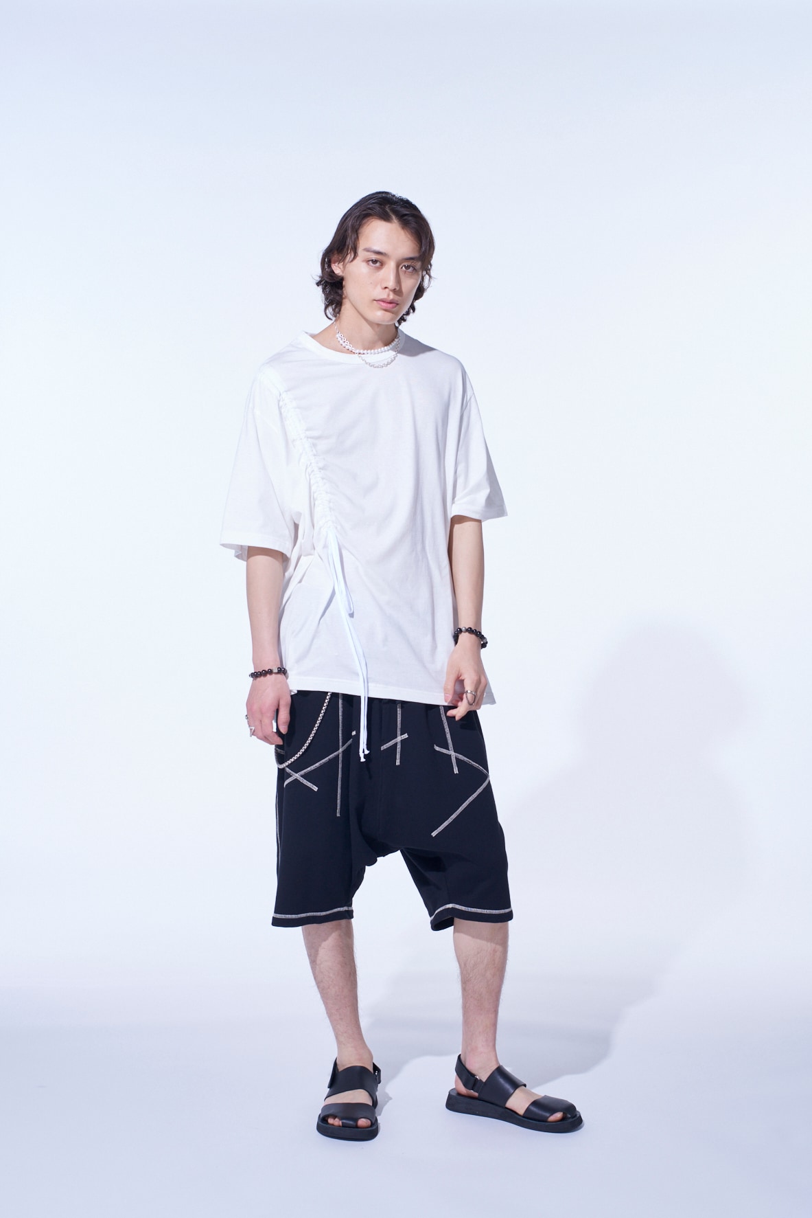 FRENCH TERRY RANDOM STITCH SAROUEL SHORTS
