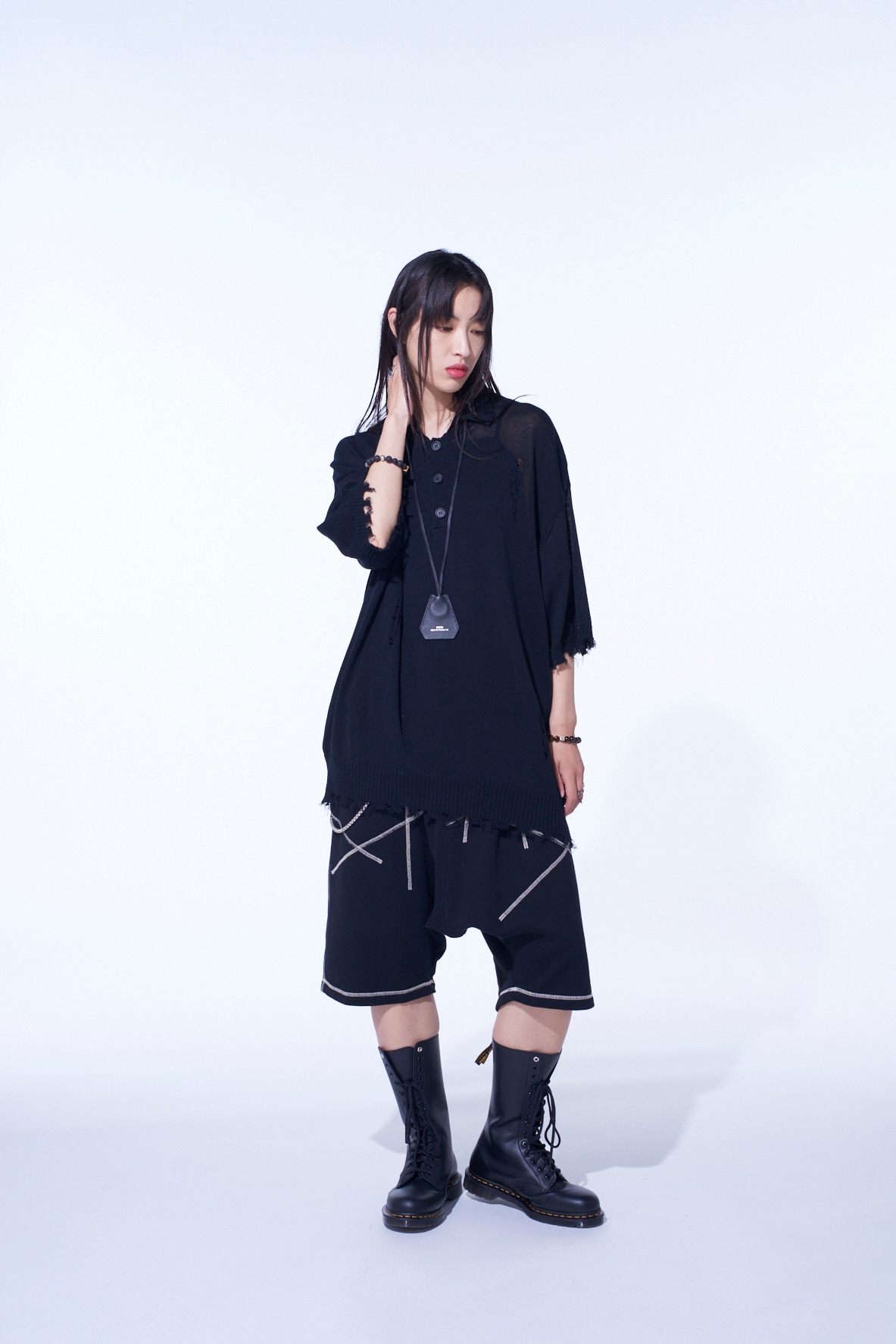 FRENCH TERRY RANDOM STITCH SAROUEL SHORTS