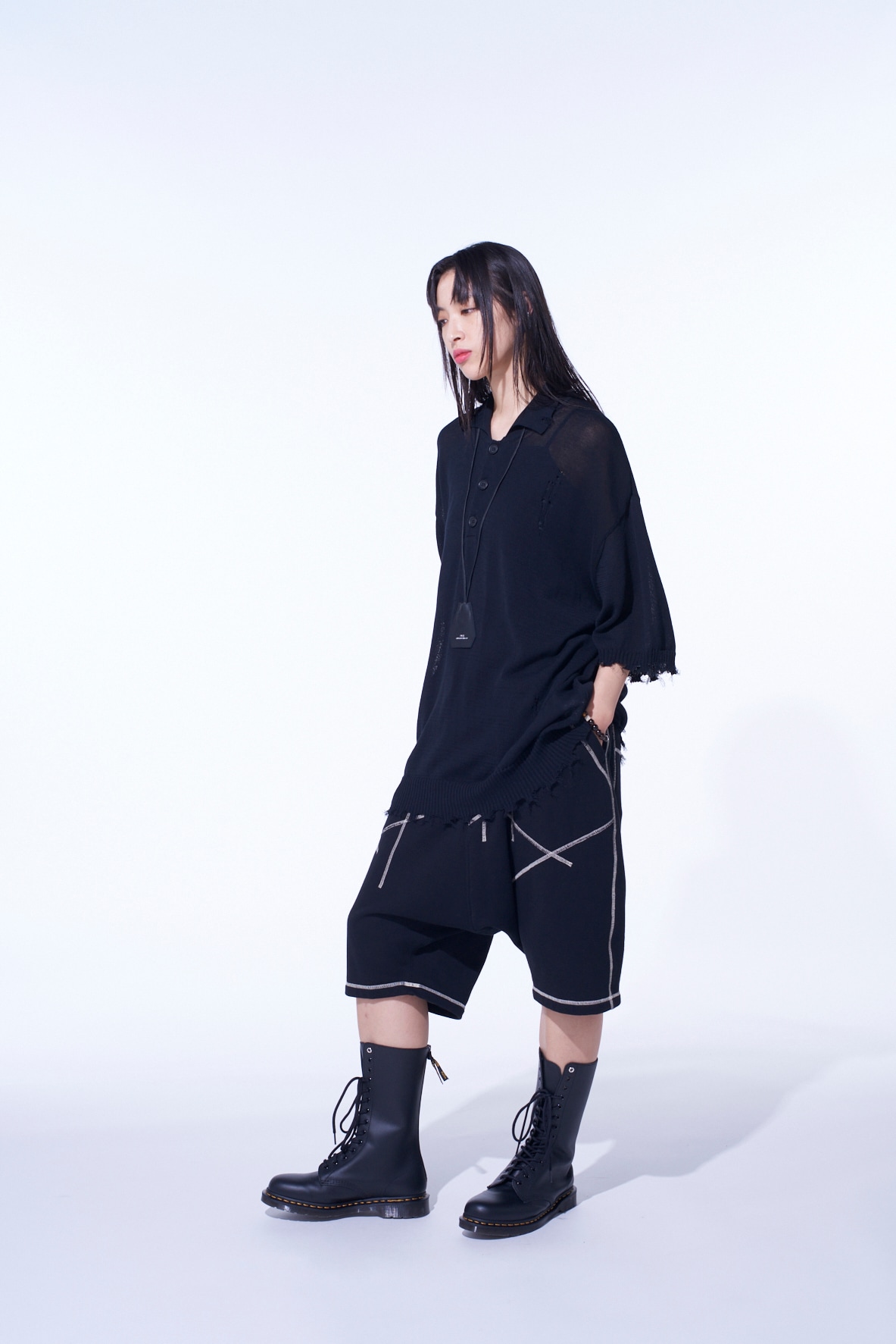 FRENCH TERRY RANDOM STITCH SAROUEL SHORTS