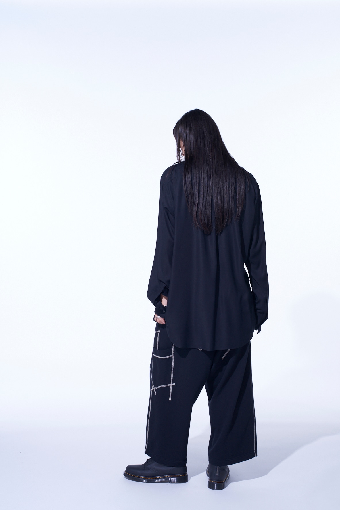 FRENCH TERRY RANDOM STITCH WIDE PANTS