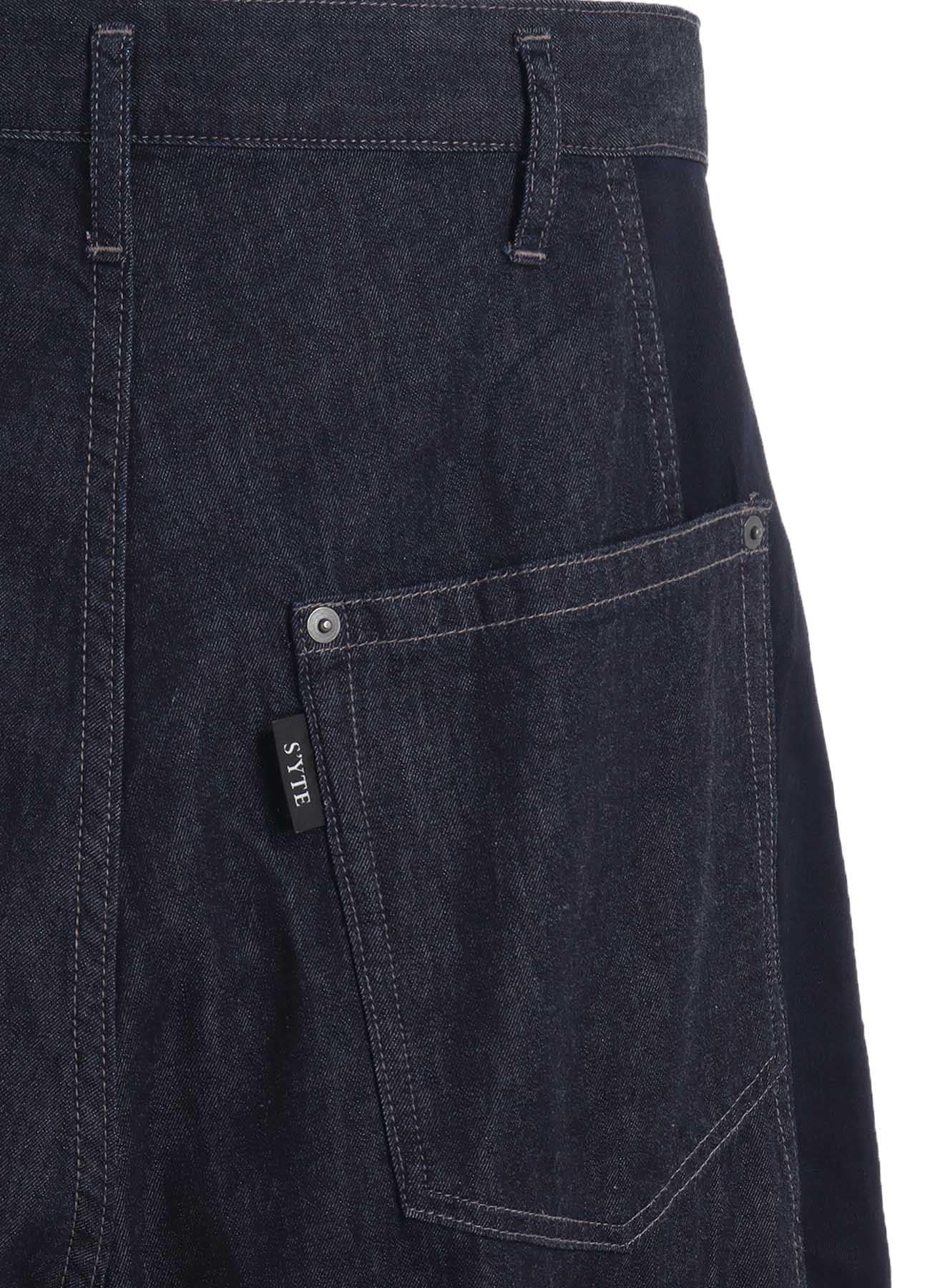7oz TWO-TONE DENIM 5POCKET WIDE PANTS