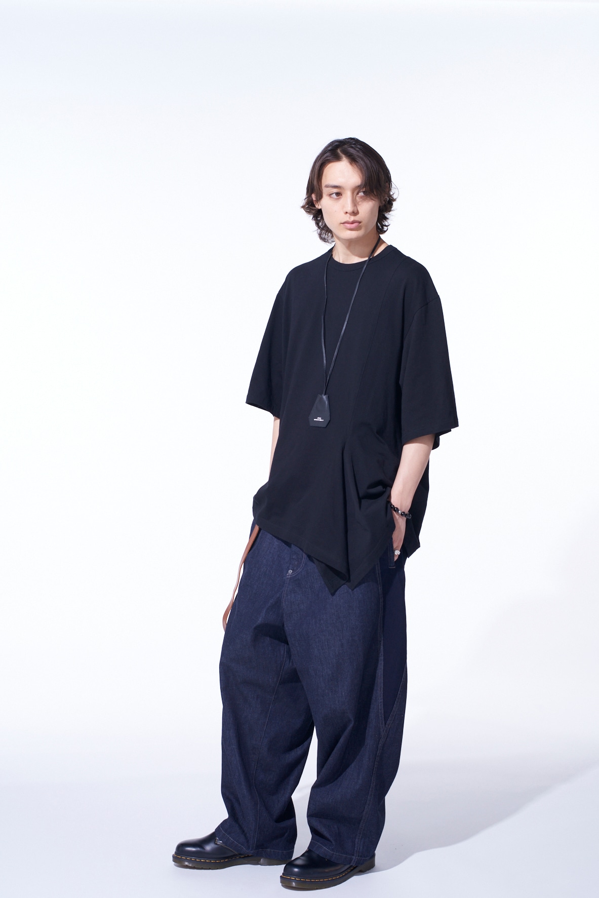 7oz TWO-TONE DENIM 5POCKET WIDE PANTS