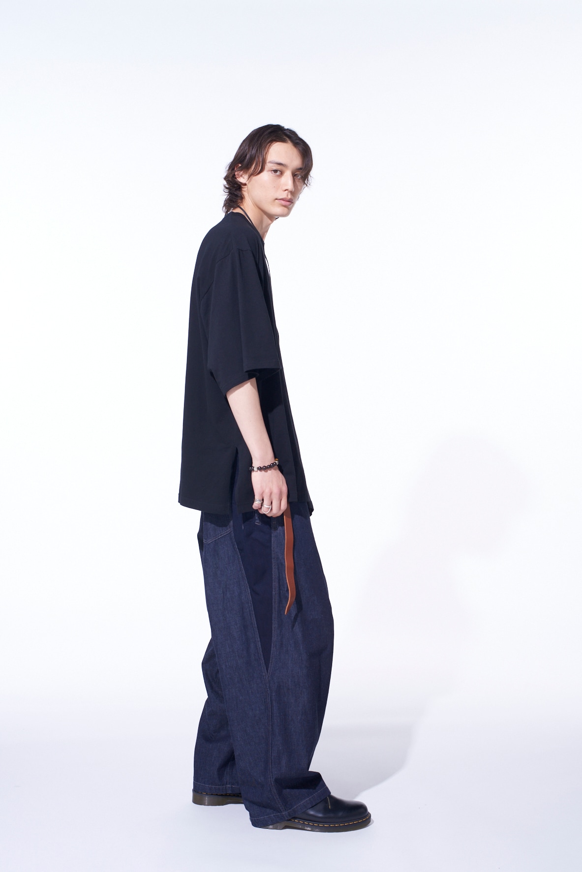 7oz TWO-TONE DENIM 5POCKET WIDE PANTS