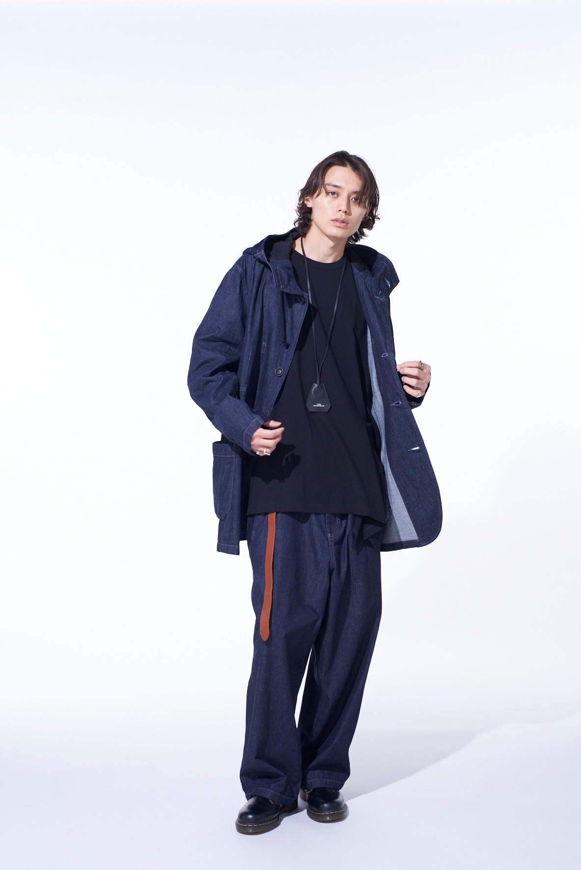 7oz TWO-TONE DENIM 5POCKET WIDE PANTS