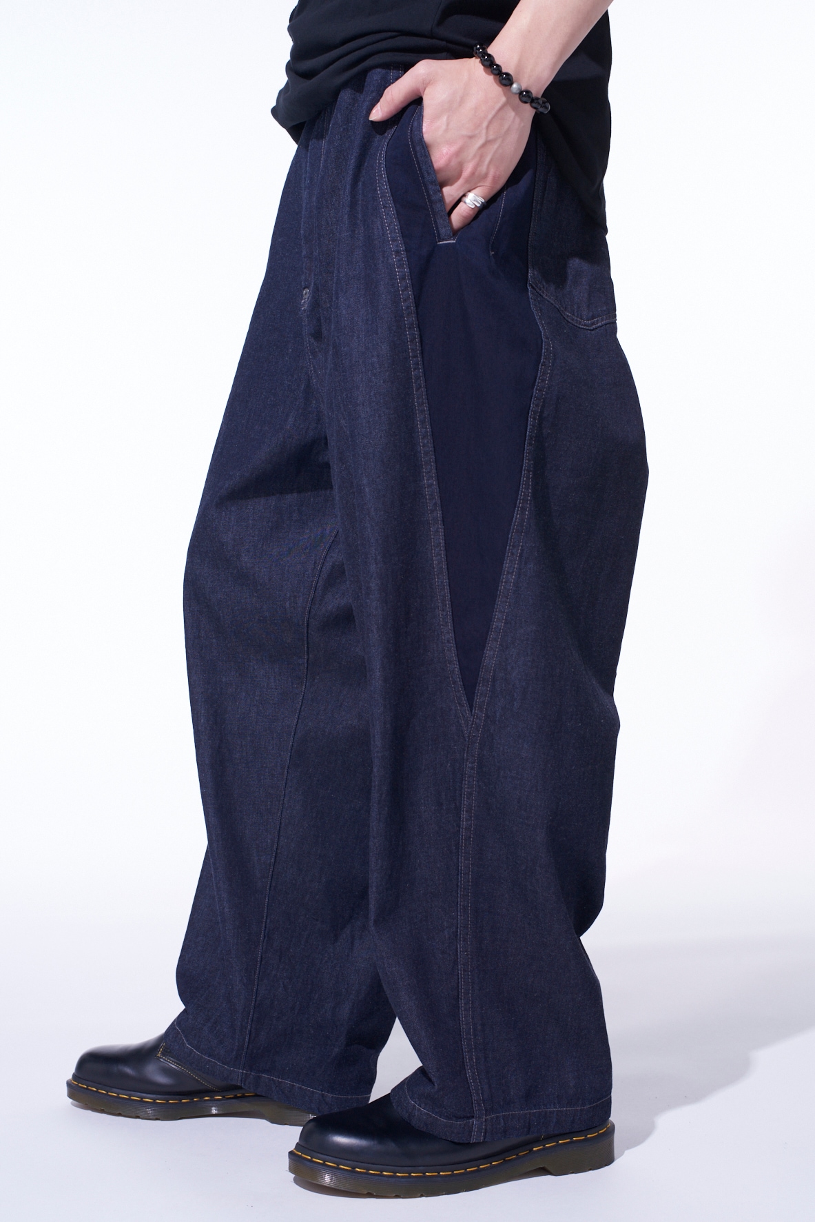 7oz TWO-TONE DENIM 5POCKET WIDE PANTS