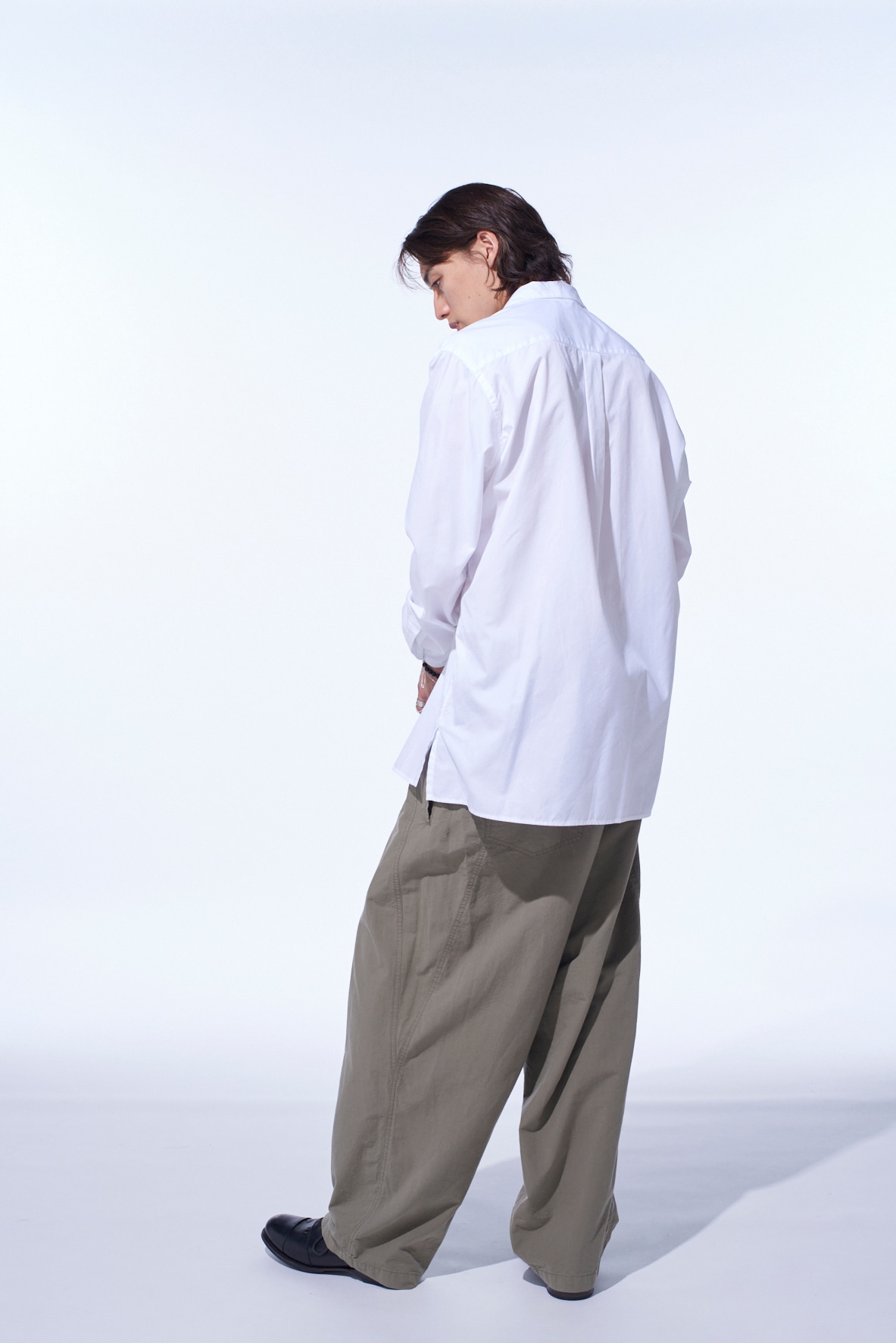 BRUSHED WASHER FINISH BROAD 5POCKET WIDE PANTS
