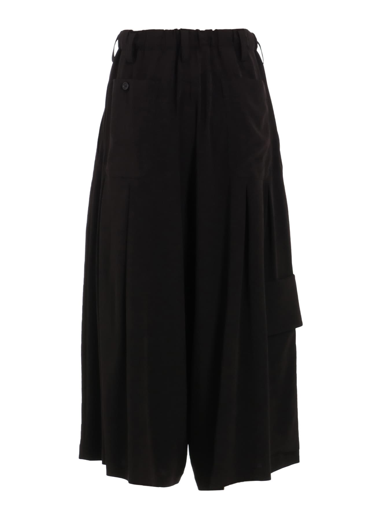 CREPE de CHINE CROPPED WIDE PANTS WITH GUSSETED FLAP POCKET