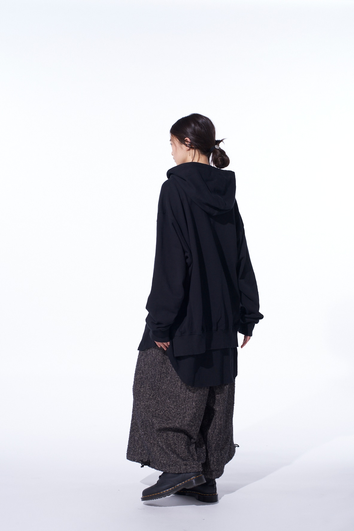 FRENCH TERRY ASYMMETRICAL ZIP-UP HOODIE
