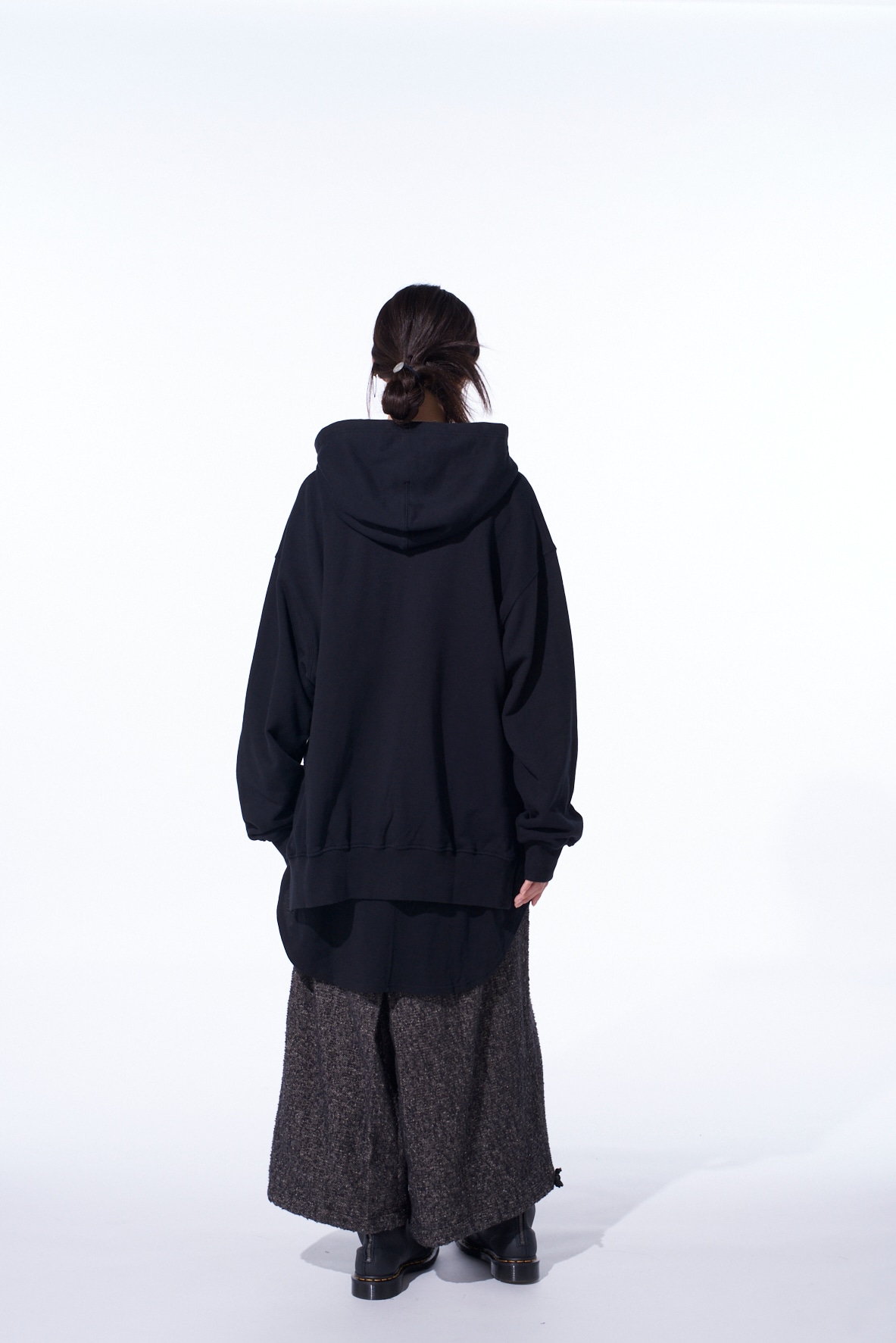 FRENCH TERRY ASYMMETRICAL ZIP-UP HOODIE