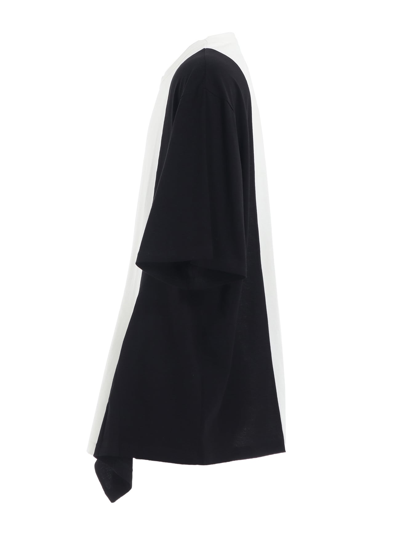 COTTON JERSEY FABRIC SWITCH H/S DRAPED T-SHIRT